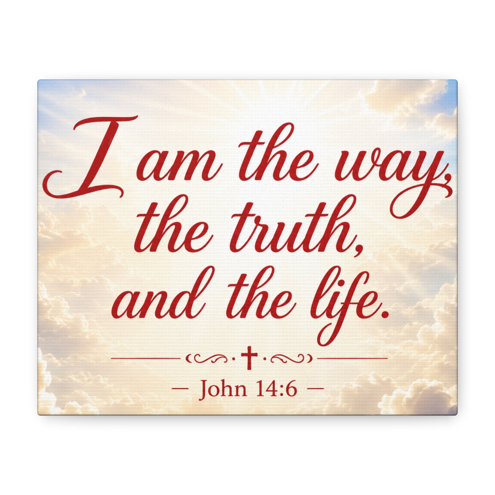 John 14:6 Canvas Wall Art – "I Am the Way, the Truth, and the Life" Christian Scripture Print