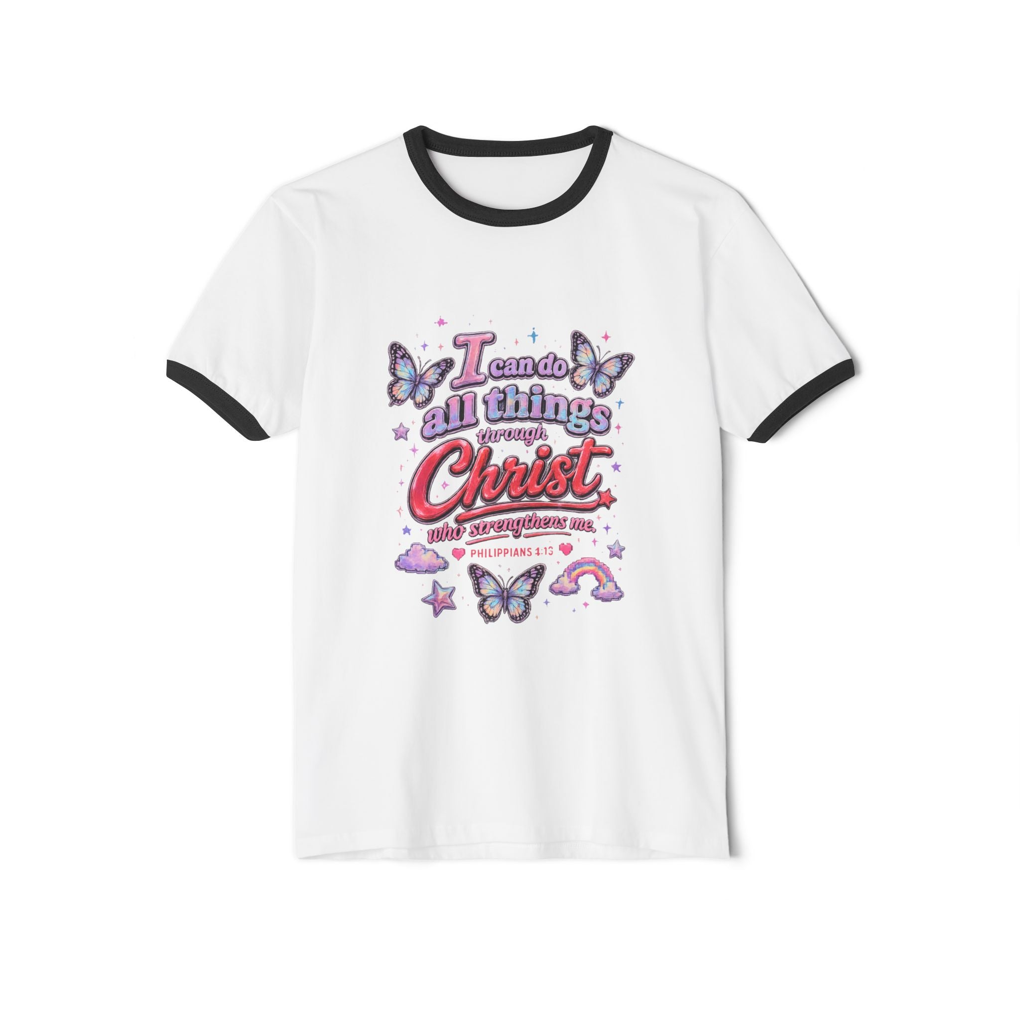 'I can do all things through Christ who strengthens me' Cotton Ringer T-Shirt