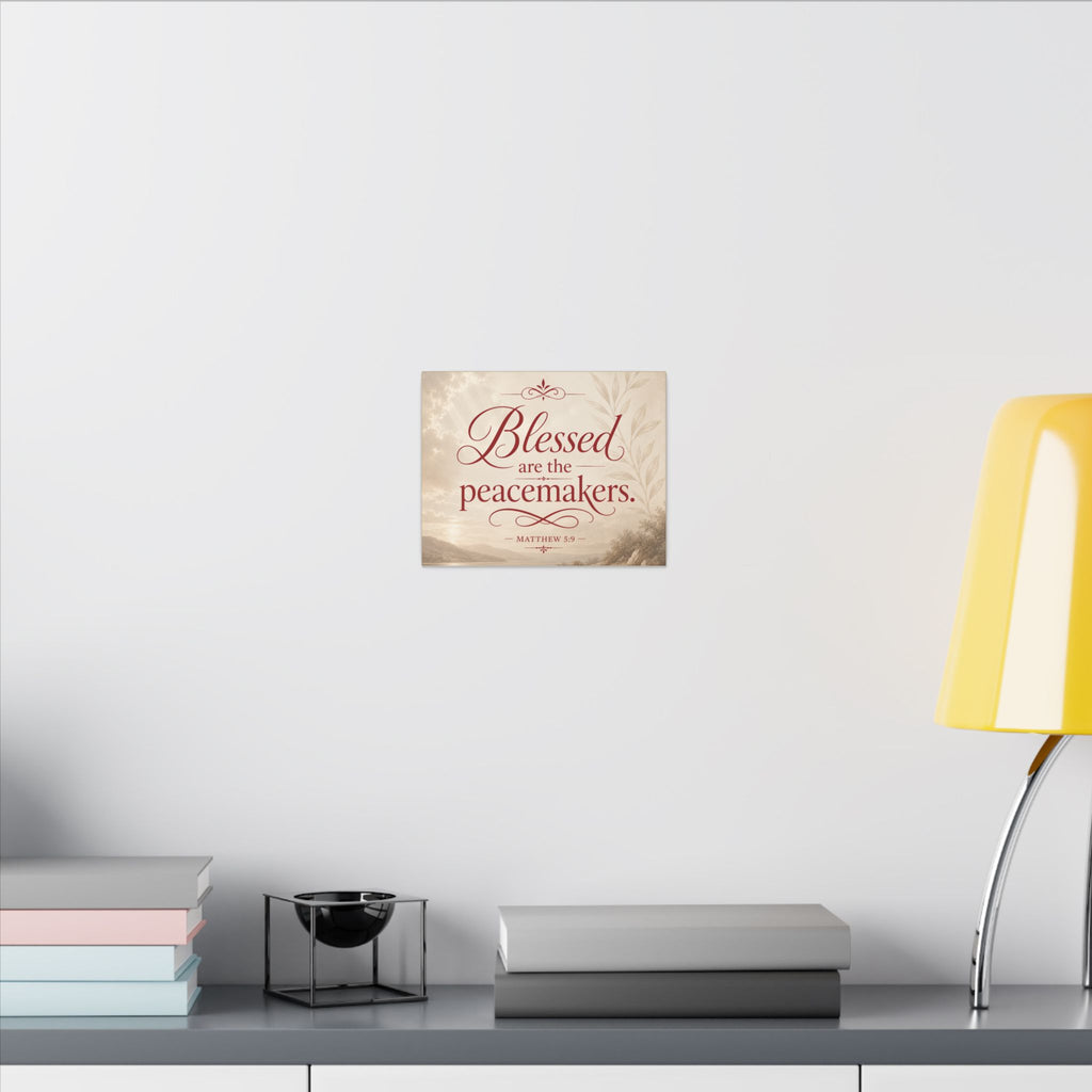 Blessed Are the Peacemakers Matte Canvas Wall Art – Matthew 5:9 Religious Home Decor