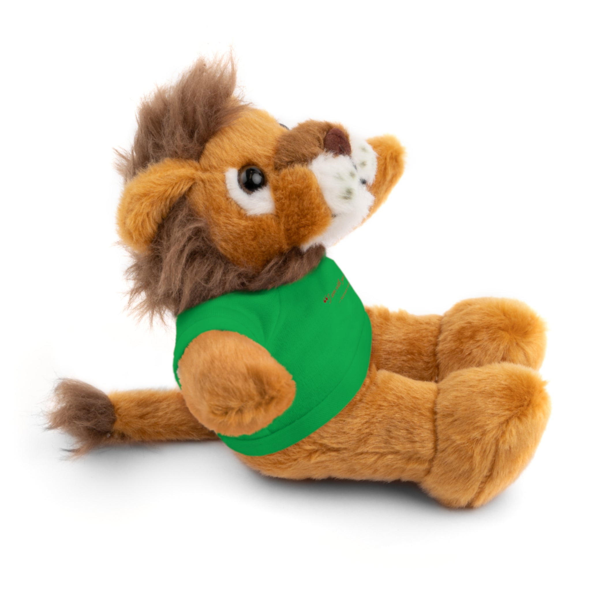 Plush Bear with “I am with you always.” — Matthew 28:20 Custom Tee – Soft Brown Teddy Gift