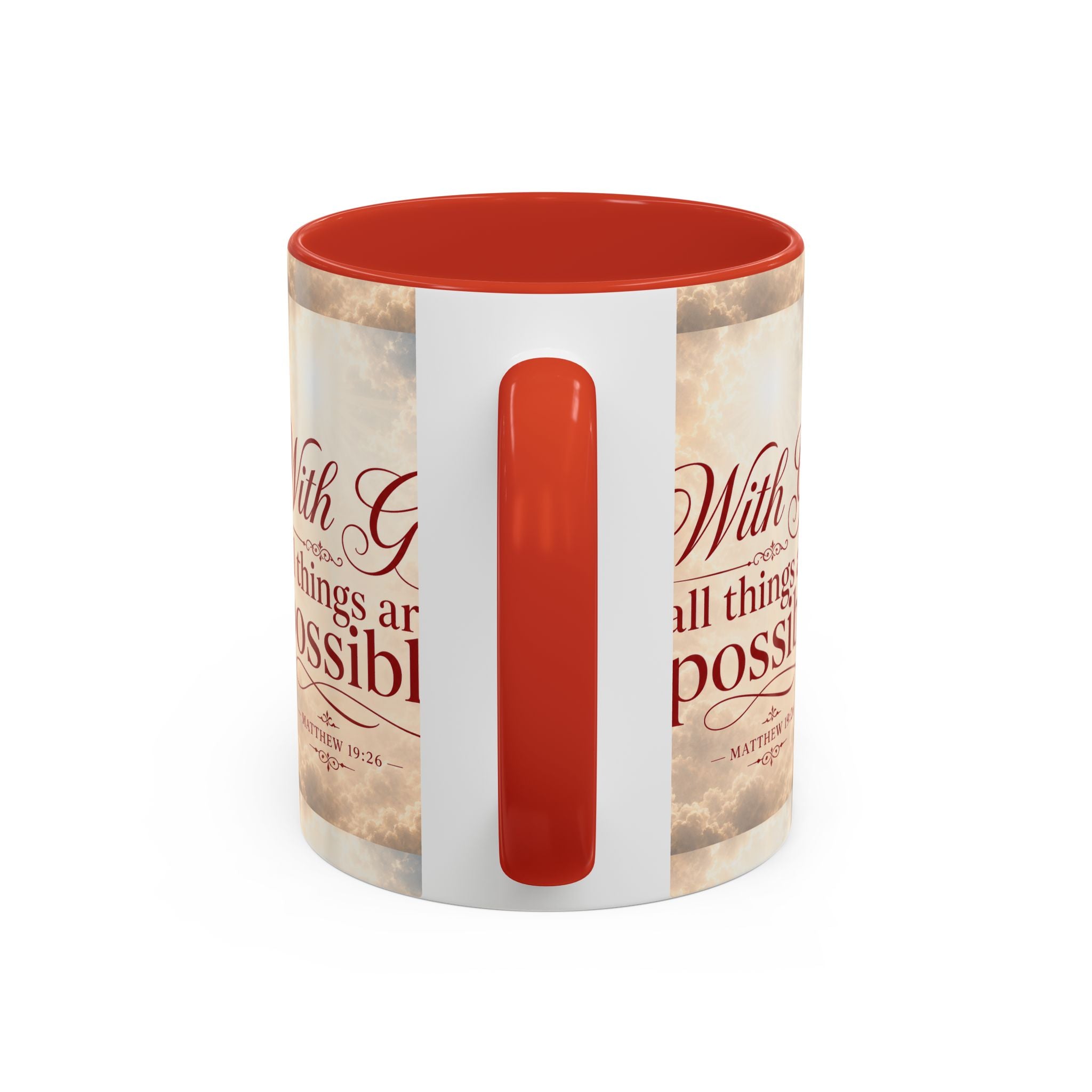 With God All Things Are Possible Accent Coffee Mug – Inspirational Christian Scripture 11/15oz