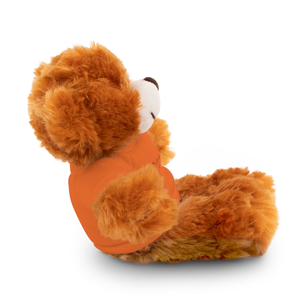 Plush Bear with “I am with you always.” — Matthew 28:20 Custom Tee – Soft Brown Teddy Gift