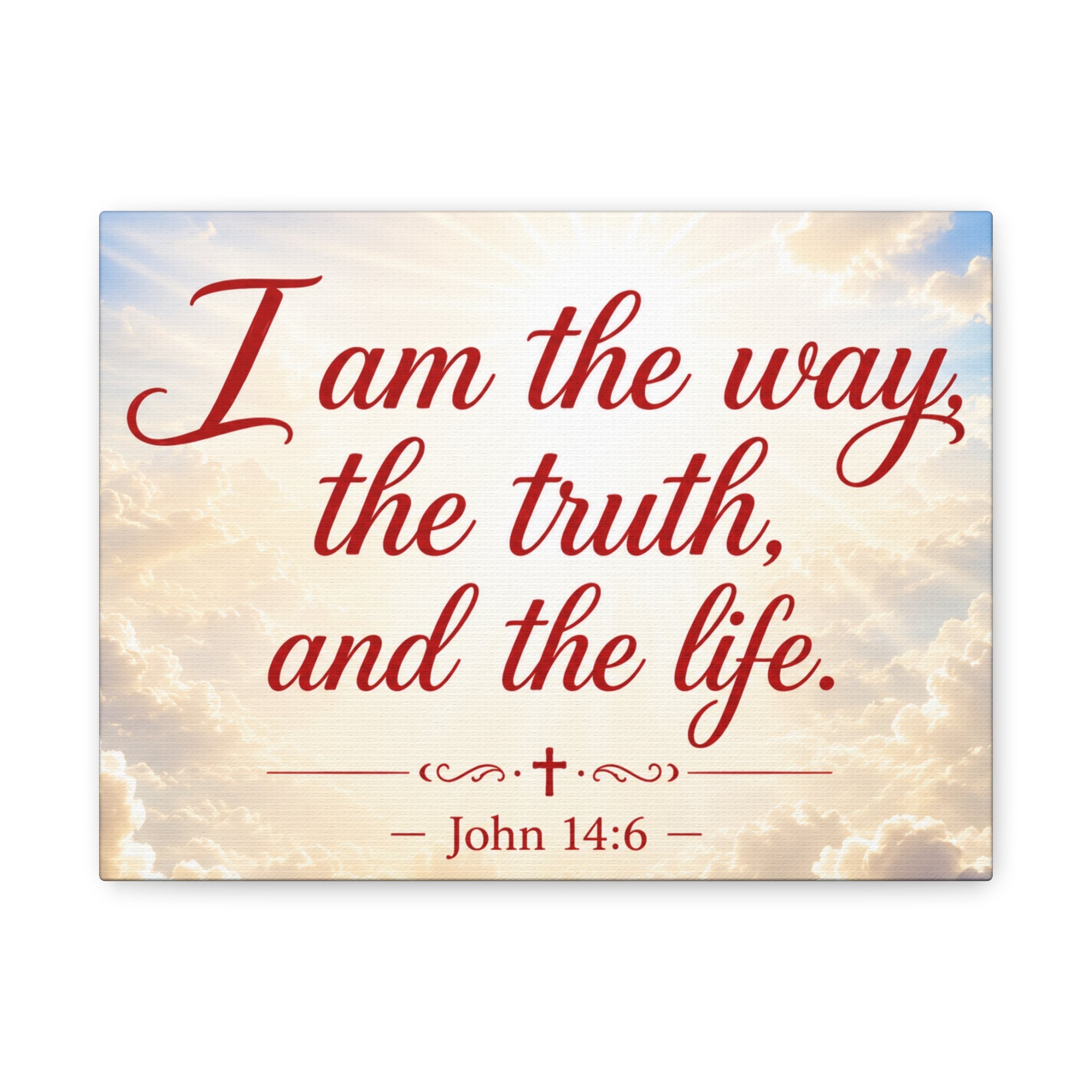 John 14:6 Canvas Wall Art – "I Am the Way, the Truth, and the Life" Christian Scripture Print