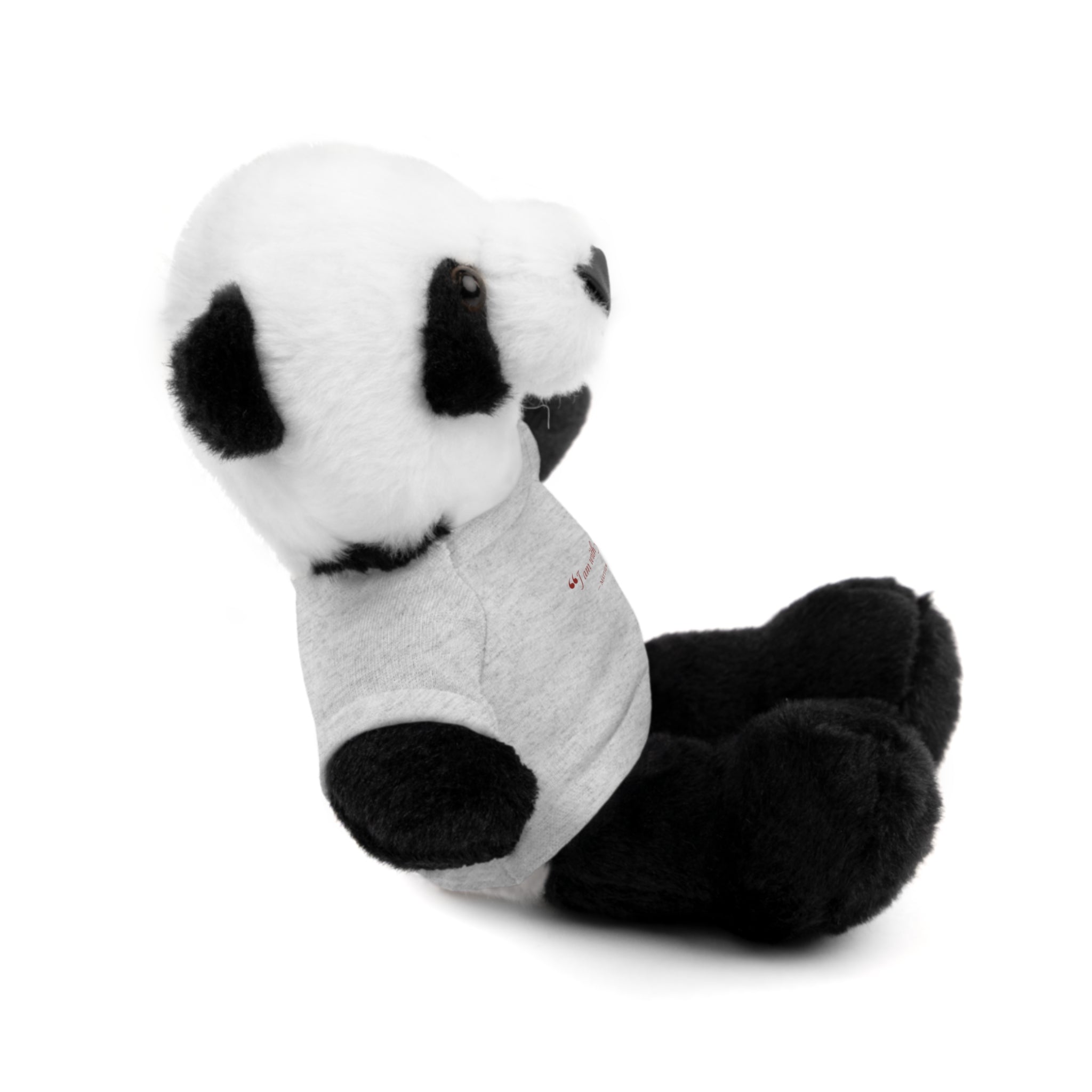 Plush Bear with “I am with you always.” — Matthew 28:20 Custom Tee – Soft Brown Teddy Gift