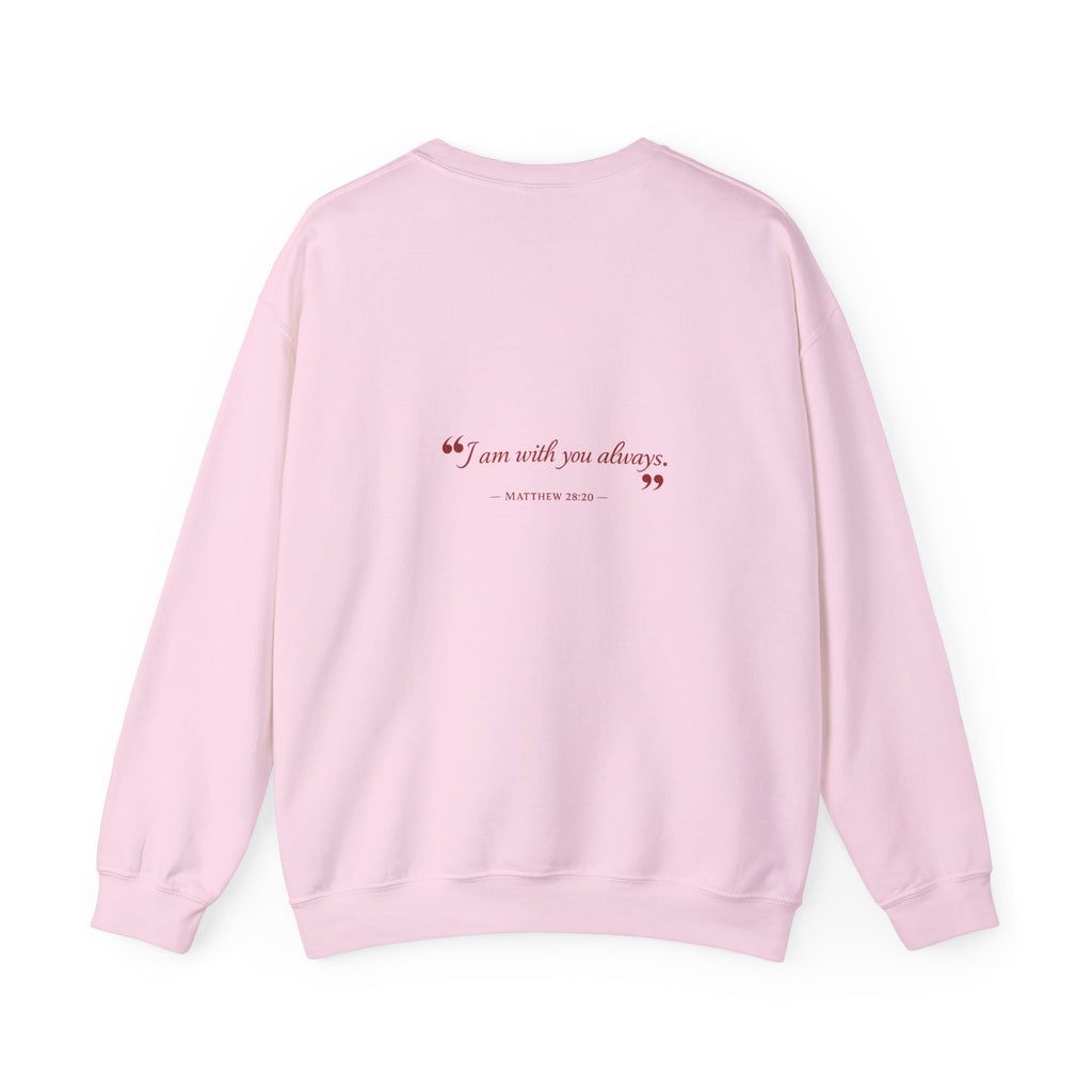 Crewneck Sweatshirt — "Words in Red" Christian Verse Comfort Pullover