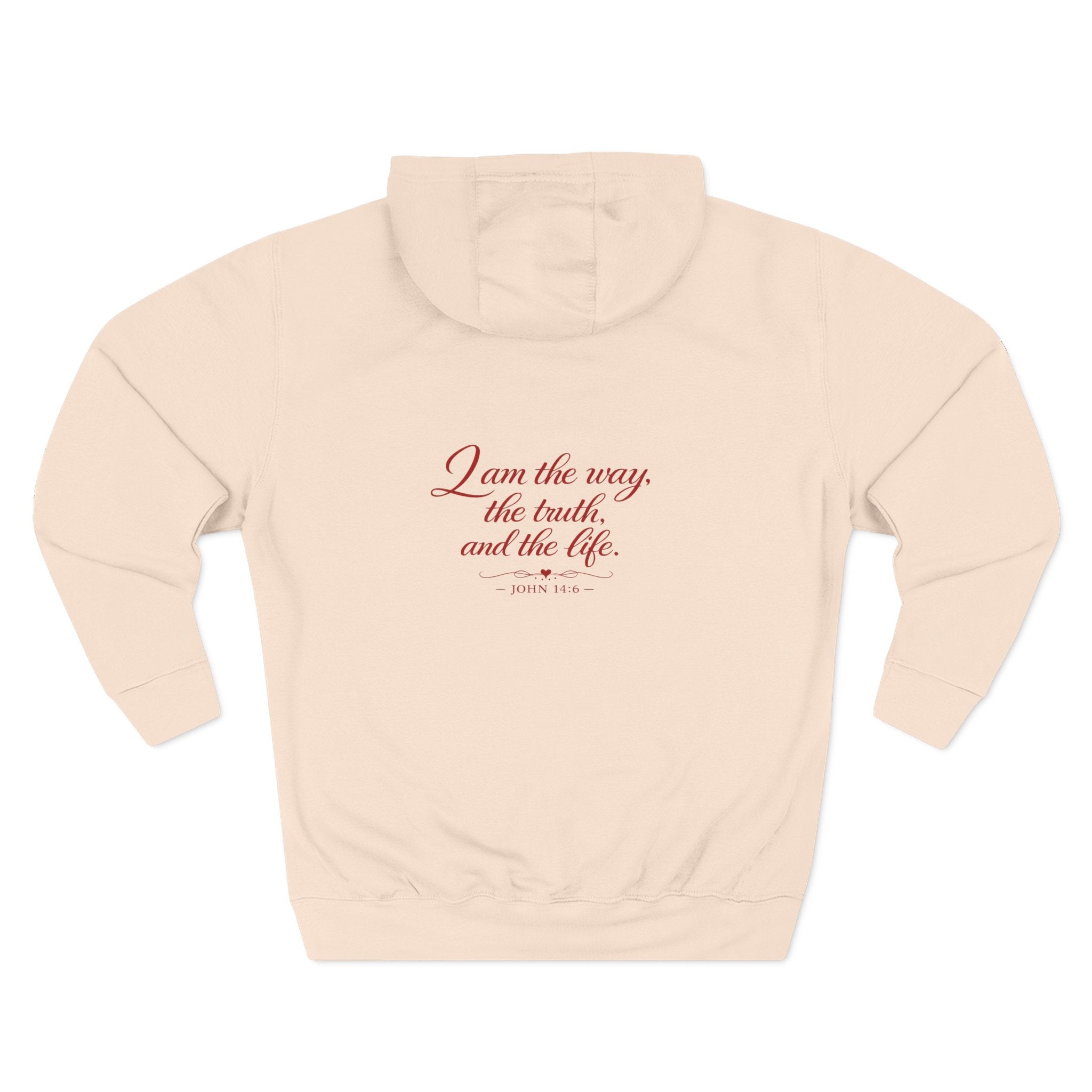 Faith Quote Hoodie — "I am the way, the truth, and the life" Fleece Pullover