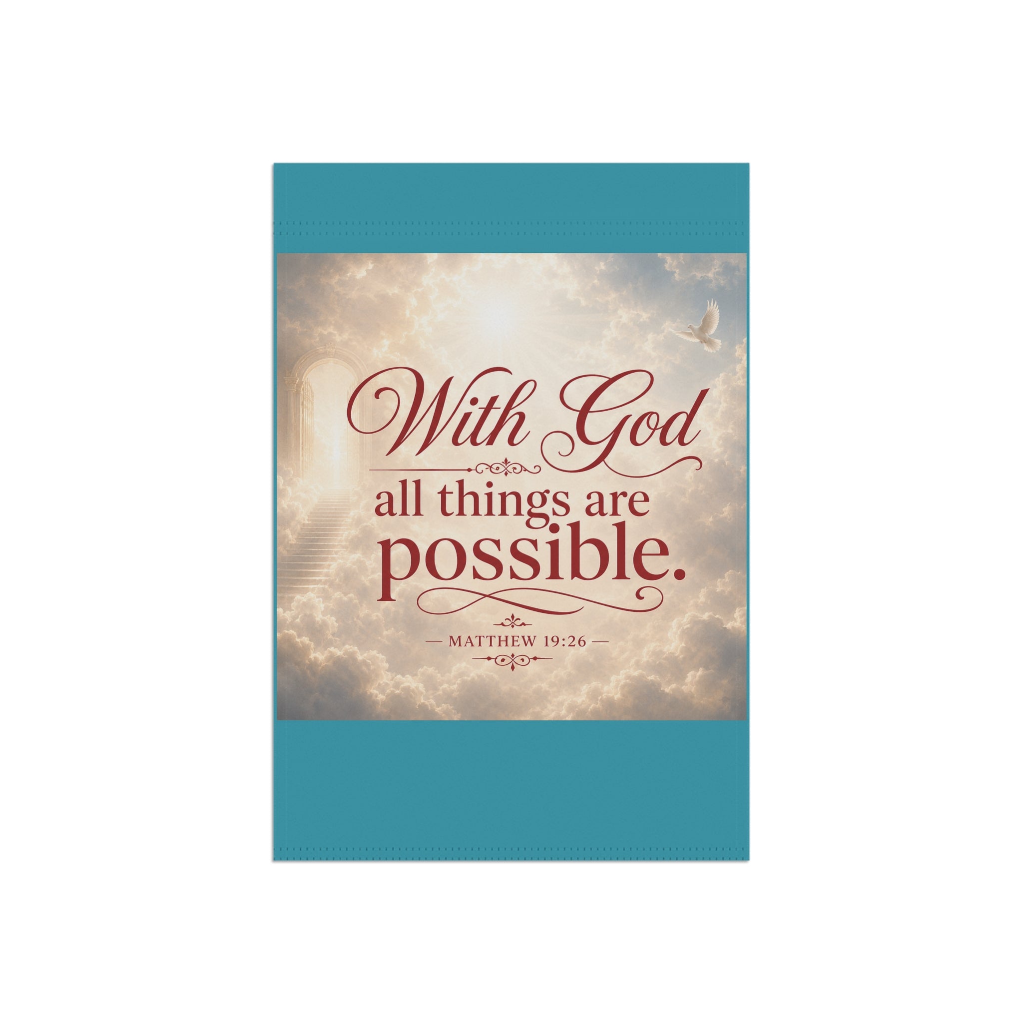 Inspirational Garden Banner — "With God All Things Are Possible" Scripture Yard Flag