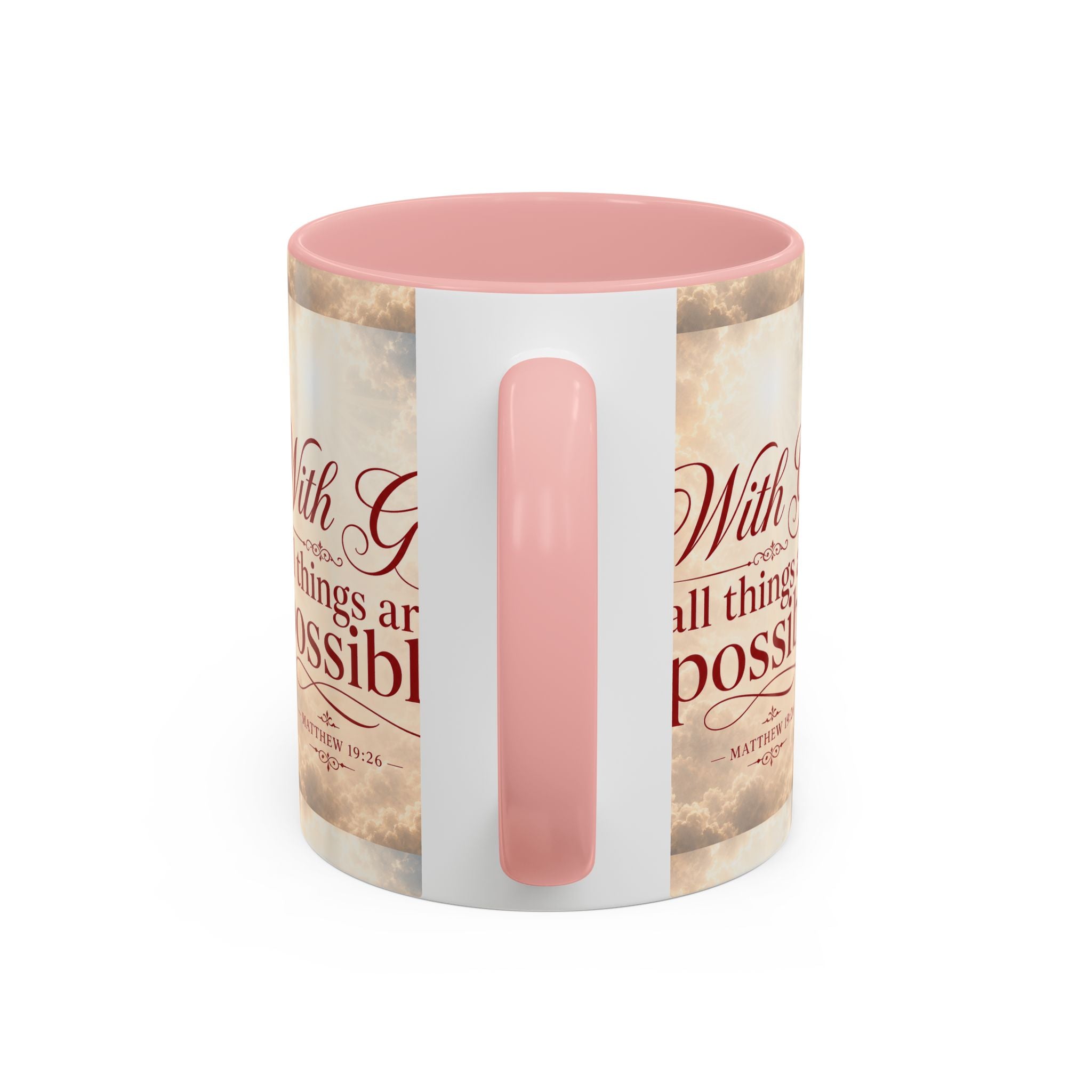 With God All Things Are Possible Accent Coffee Mug – Inspirational Christian Scripture 11/15oz