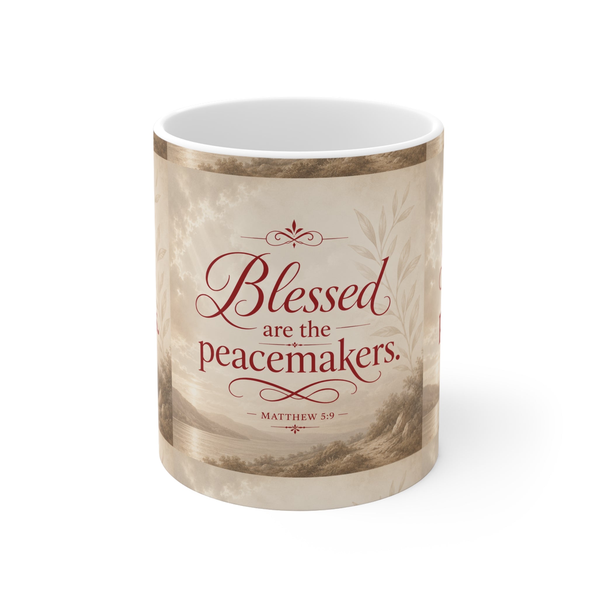 Blessed Are the Peacemakers 11oz Ceramic Mug — Matthew 5:9 Inspirational Coffee Cup