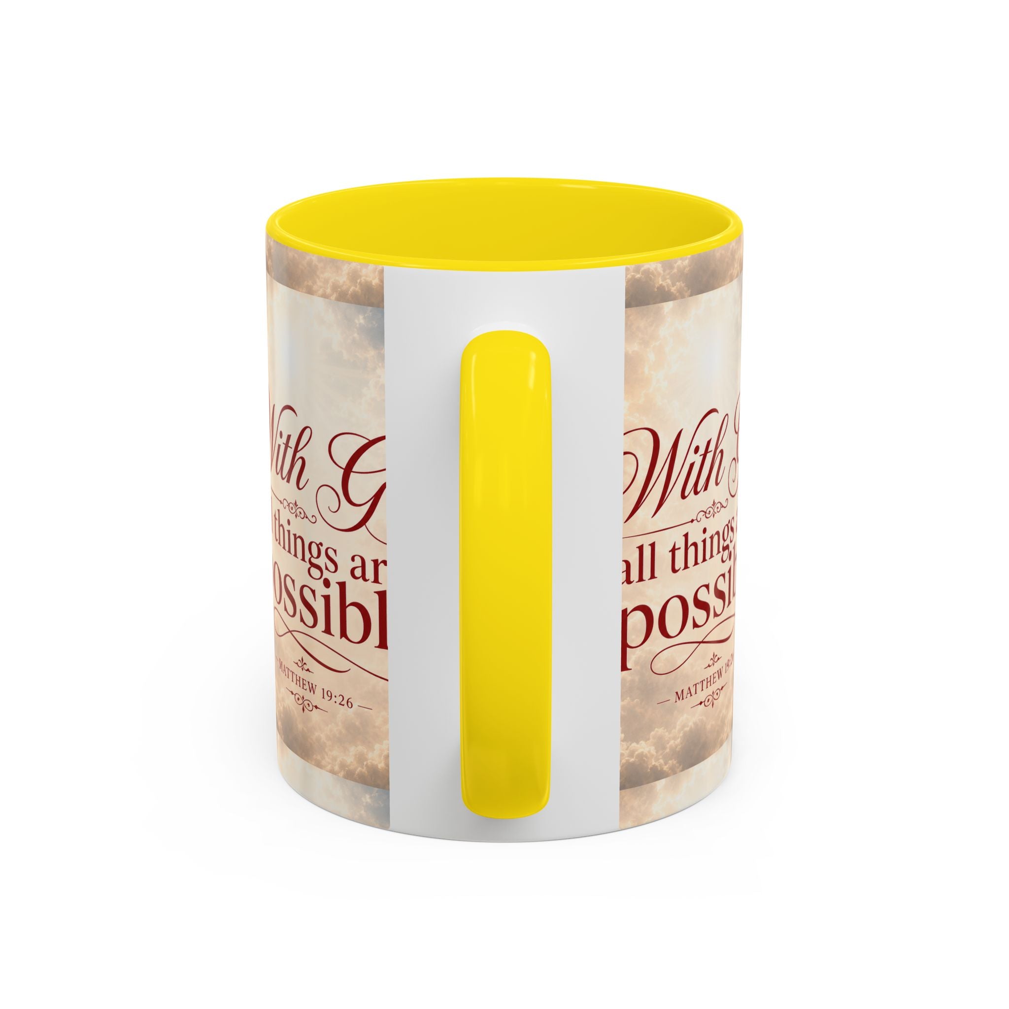 With God All Things Are Possible Accent Coffee Mug – Inspirational Christian Scripture 11/15oz
