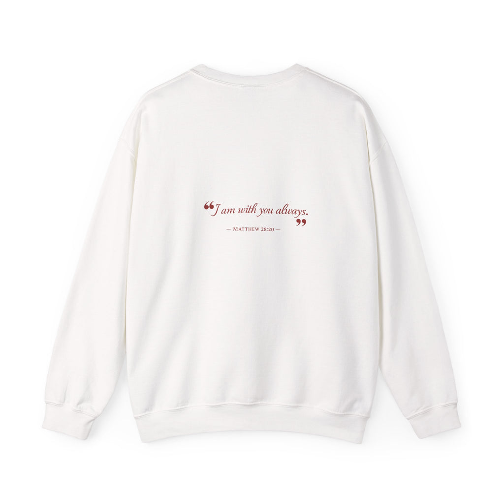 Crewneck Sweatshirt — "Words in Red" Christian Verse Comfort Pullover