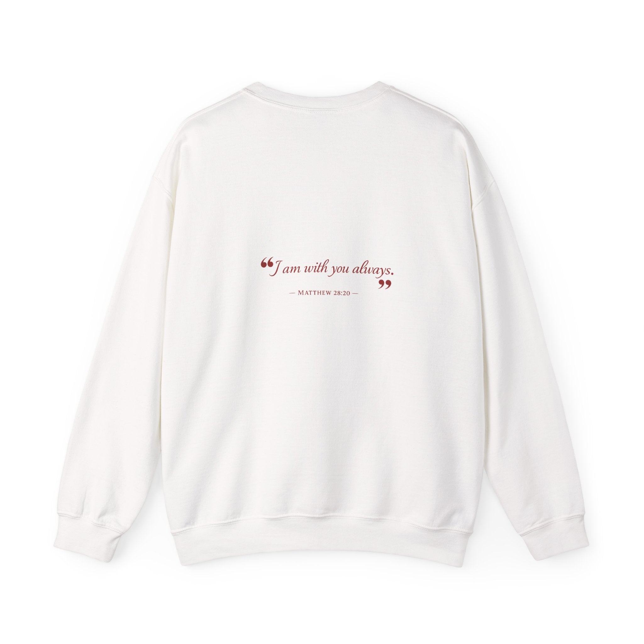 Crewneck Sweatshirt — "Words in Red" Christian Verse Comfort Pullover