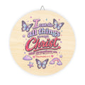 Wood Sign — "I Can Do All Things Through Christ" Inspirational Girls' Wall Decor