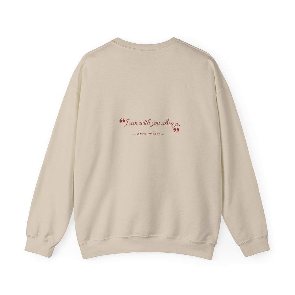 Crewneck Sweatshirt — "Words in Red" Christian Verse Comfort Pullover