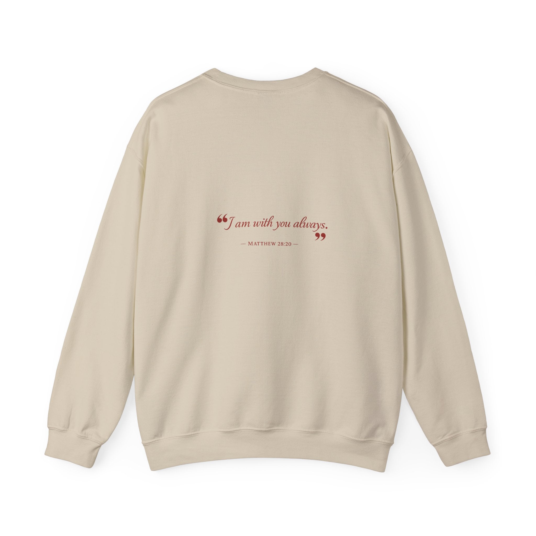 Crewneck Sweatshirt — "Words in Red" Christian Verse Comfort Pullover