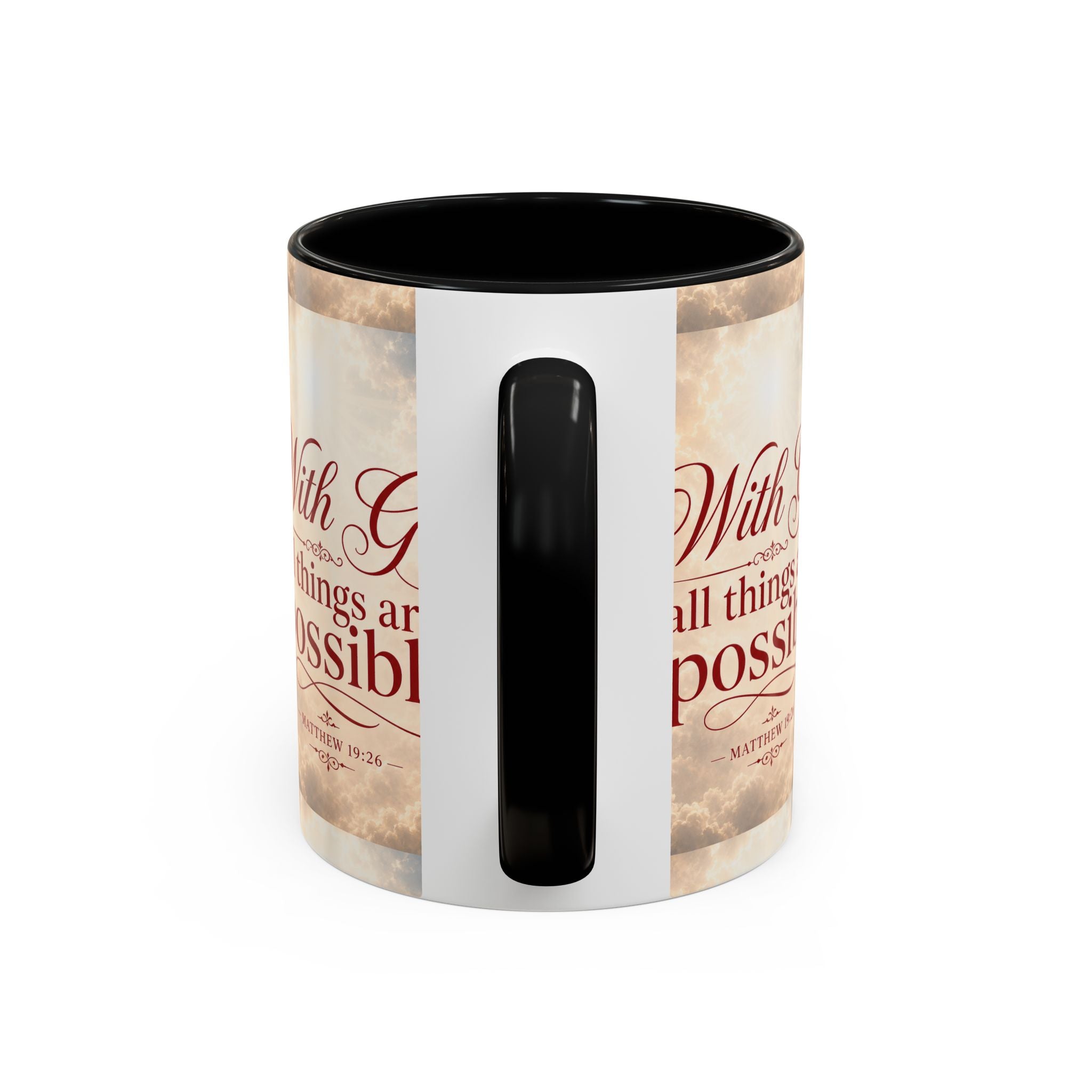 With God All Things Are Possible Accent Coffee Mug – Inspirational Christian Scripture 11/15oz