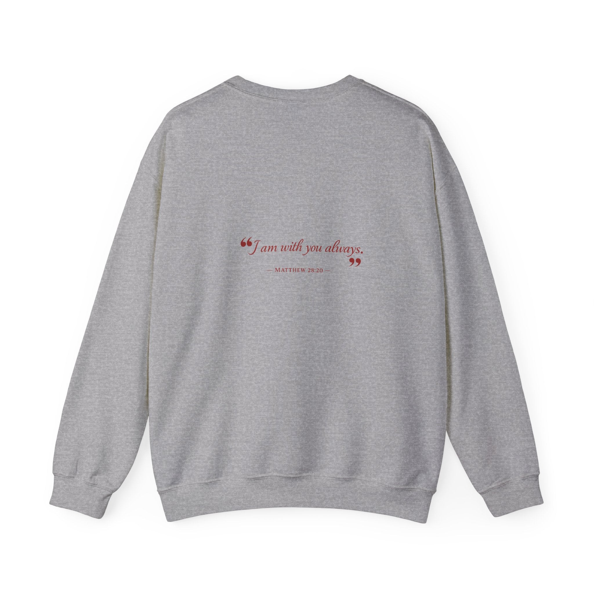 Crewneck Sweatshirt — "Words in Red" Christian Verse Comfort Pullover