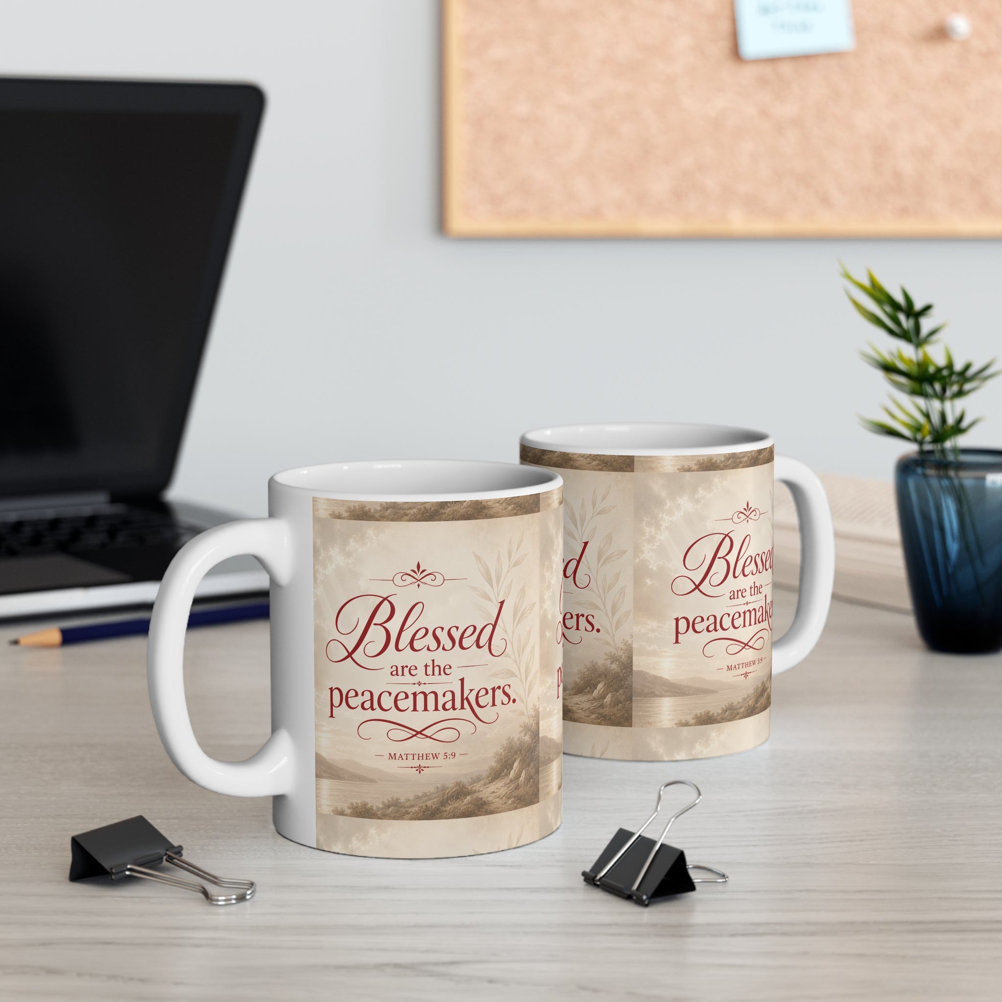 Blessed Are the Peacemakers 11oz Ceramic Mug — Matthew 5:9 Inspirational Coffee Cup