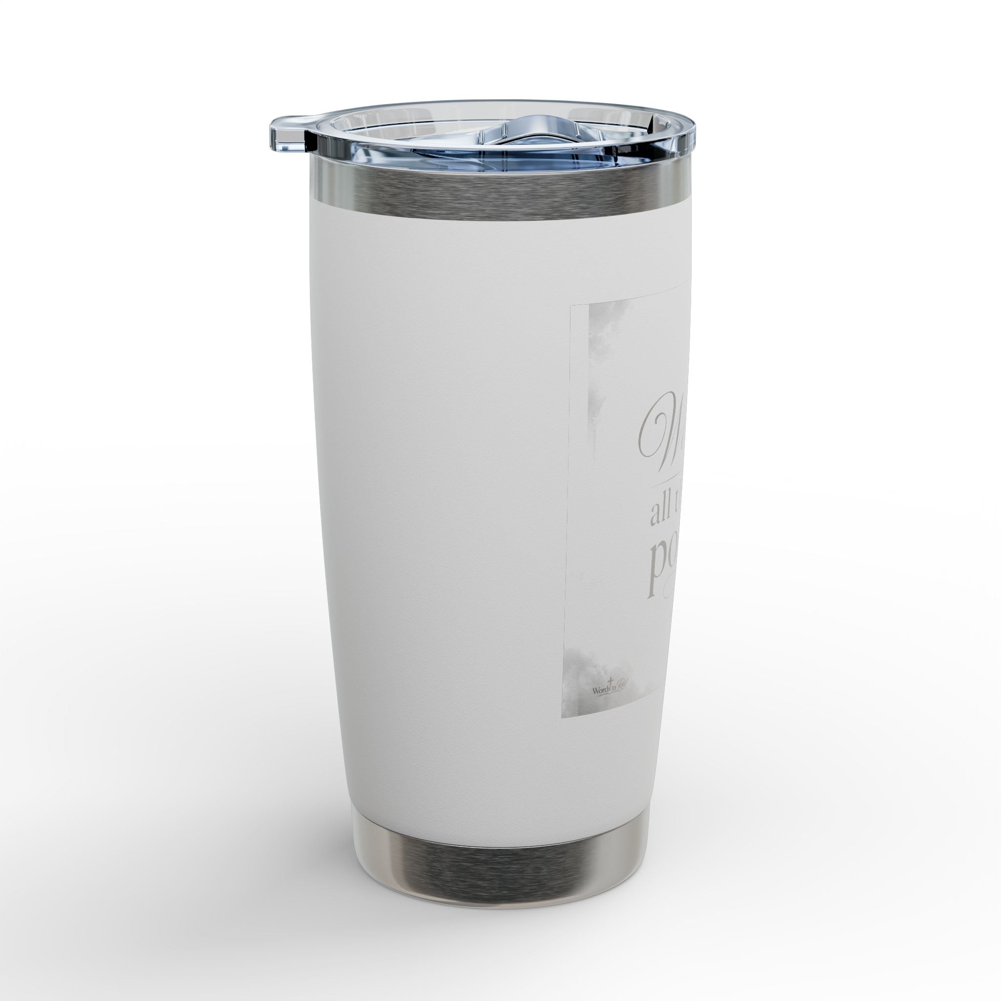 Engraved 20oz Tumbler – "With God all things are possible"
