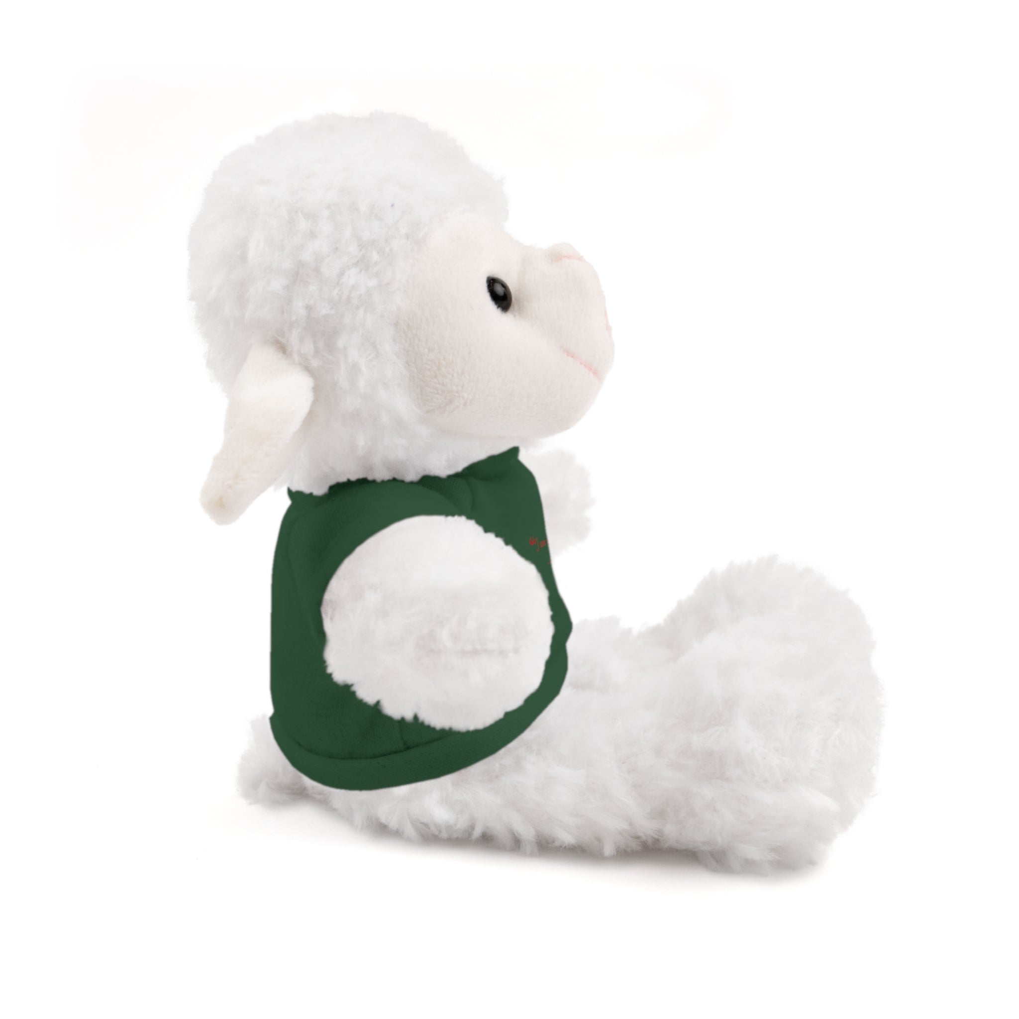 Plush Bear with “I am with you always.” — Matthew 28:20 Custom Tee – Soft Brown Teddy Gift