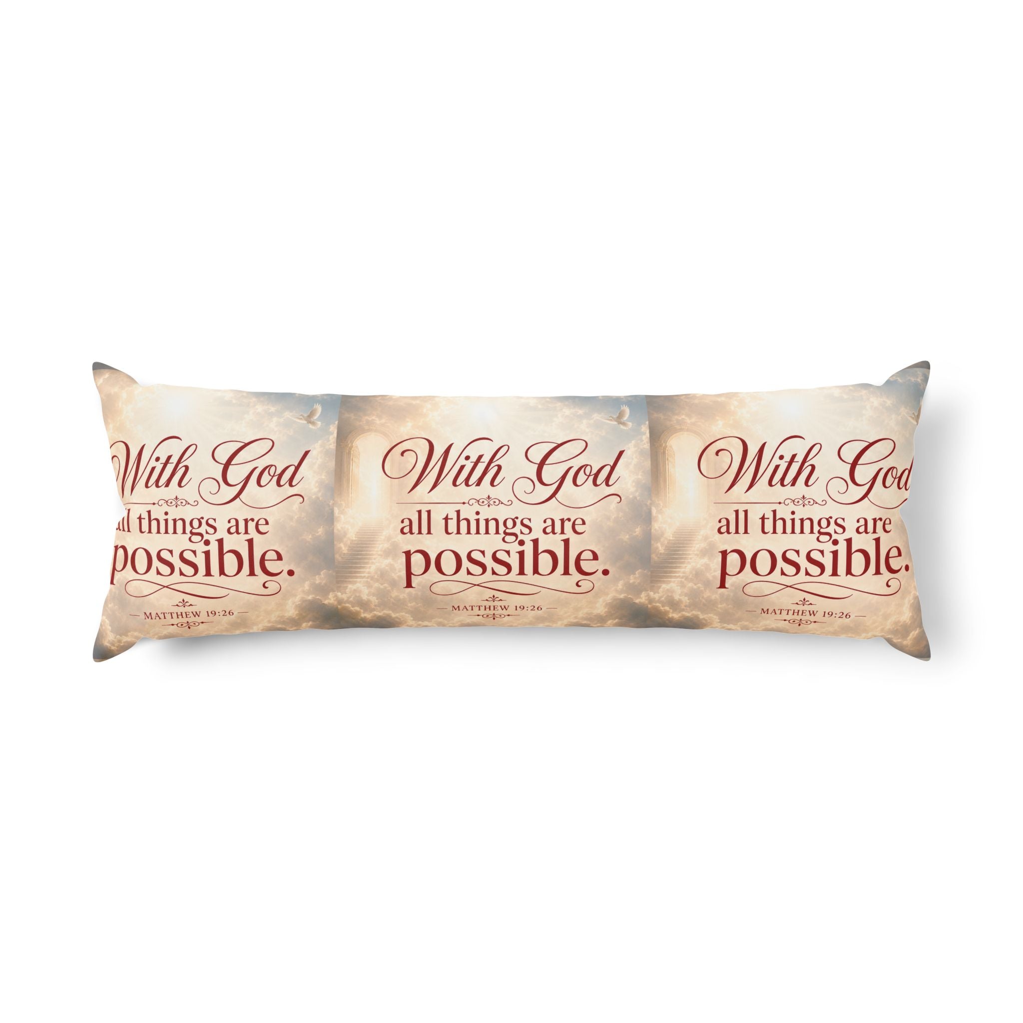 Inspirational Faith Body Pillow — "With God All Things Are Possible"