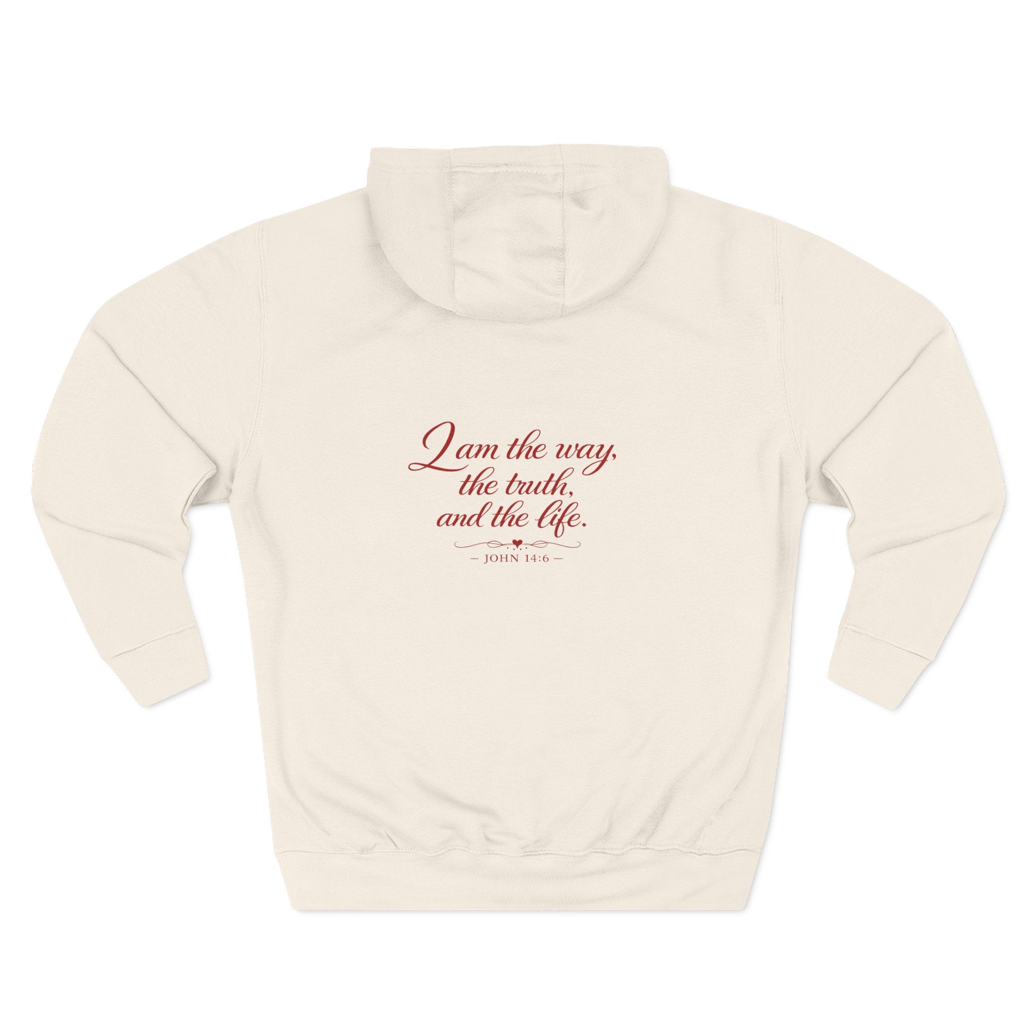 Faith Quote Hoodie — "I am the way, the truth, and the life" Fleece Pullover