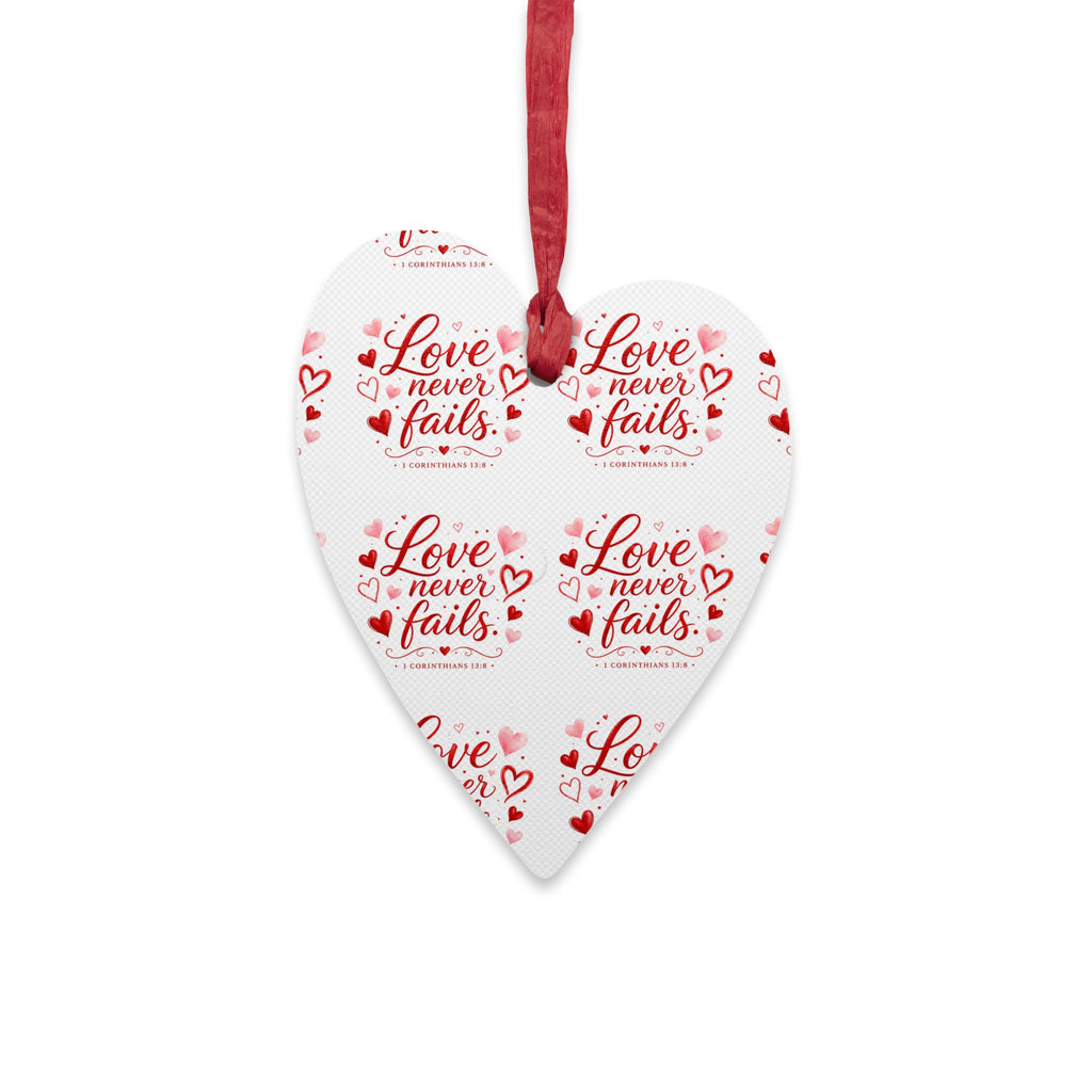 Heart Ornament — “Love Never Fails” Valentine Decoration