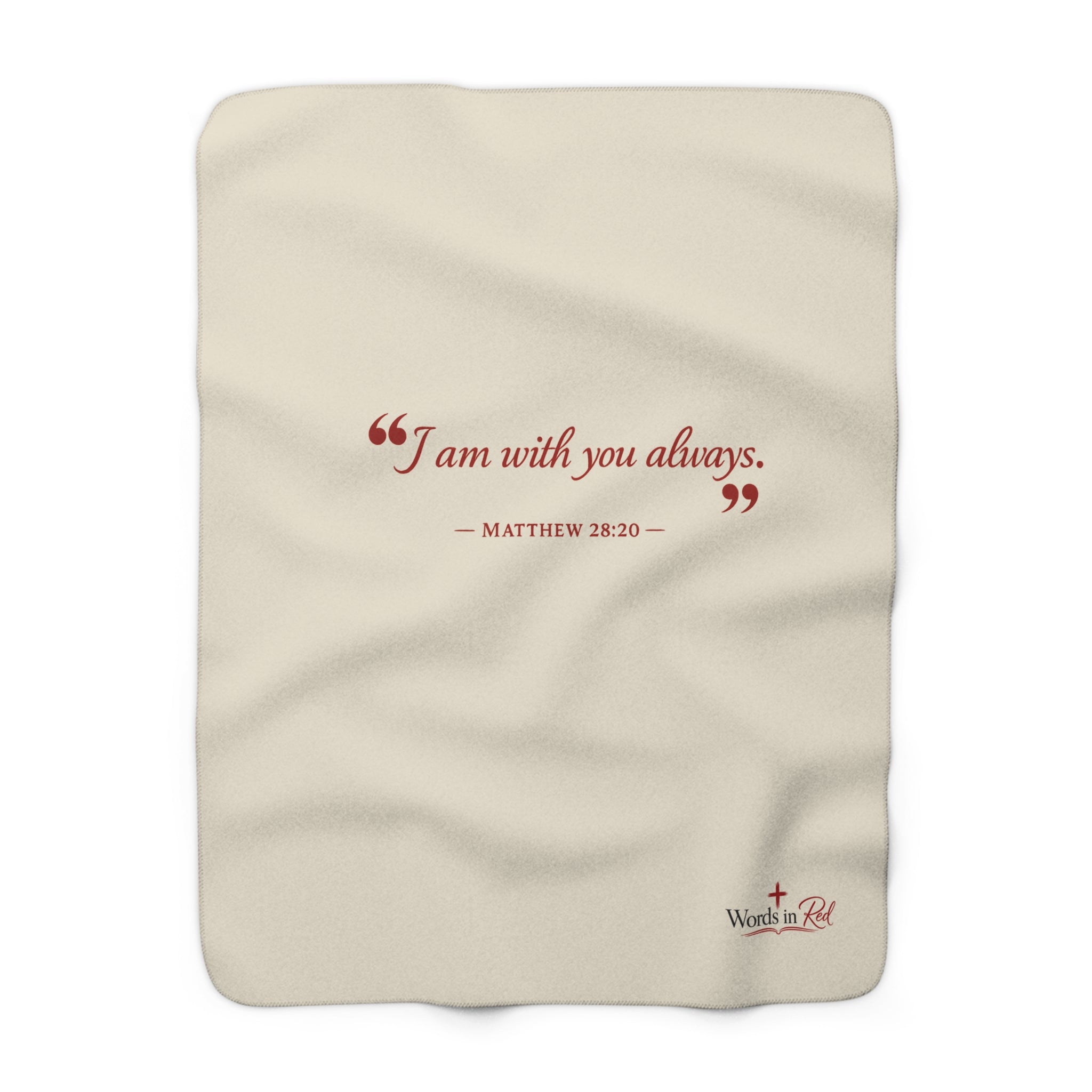 Sherpa Blanket - "I am with you always" Matthew 28:20 Christian Fleece Throw