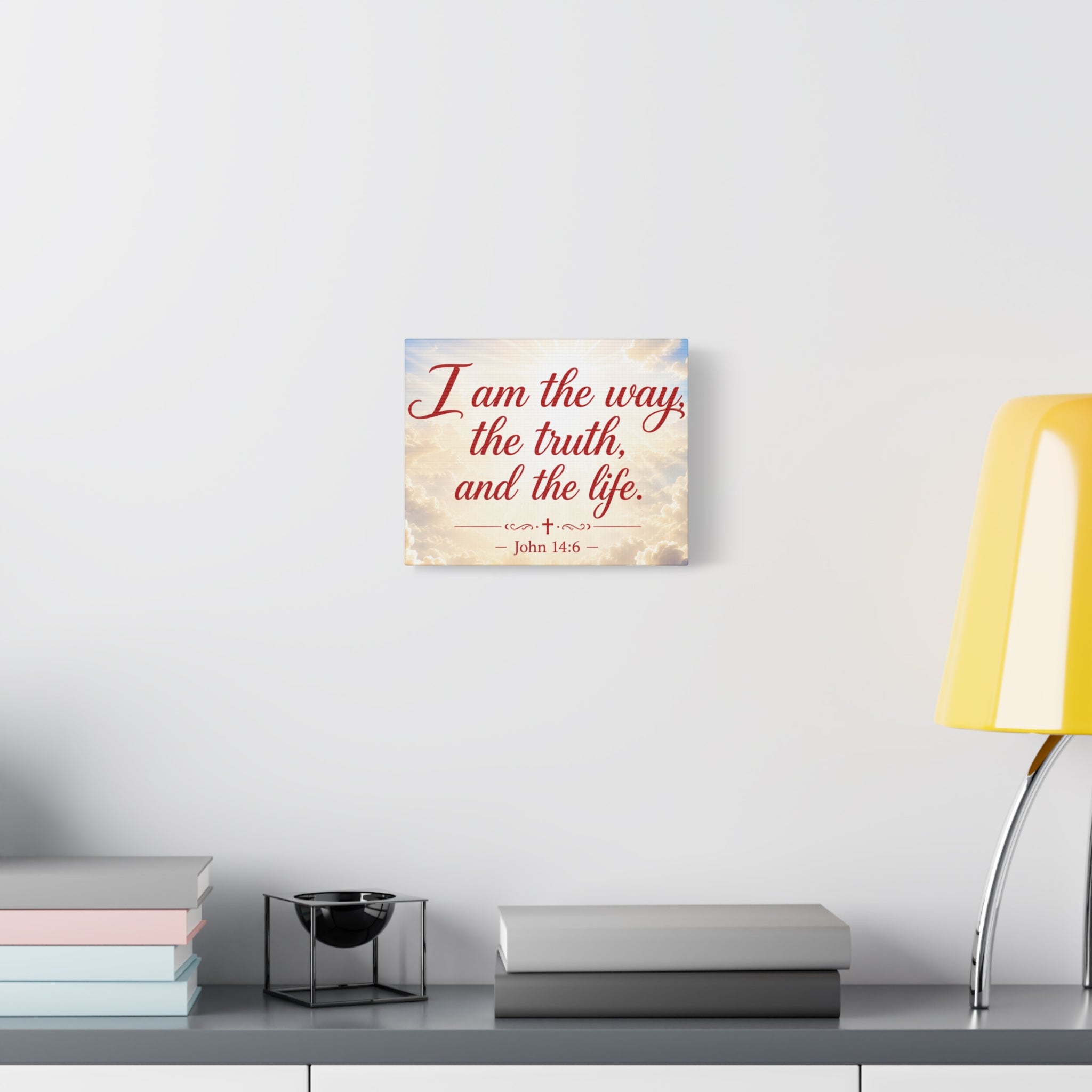 John 14:6 Canvas Wall Art – "I Am the Way, the Truth, and the Life" Christian Scripture Print