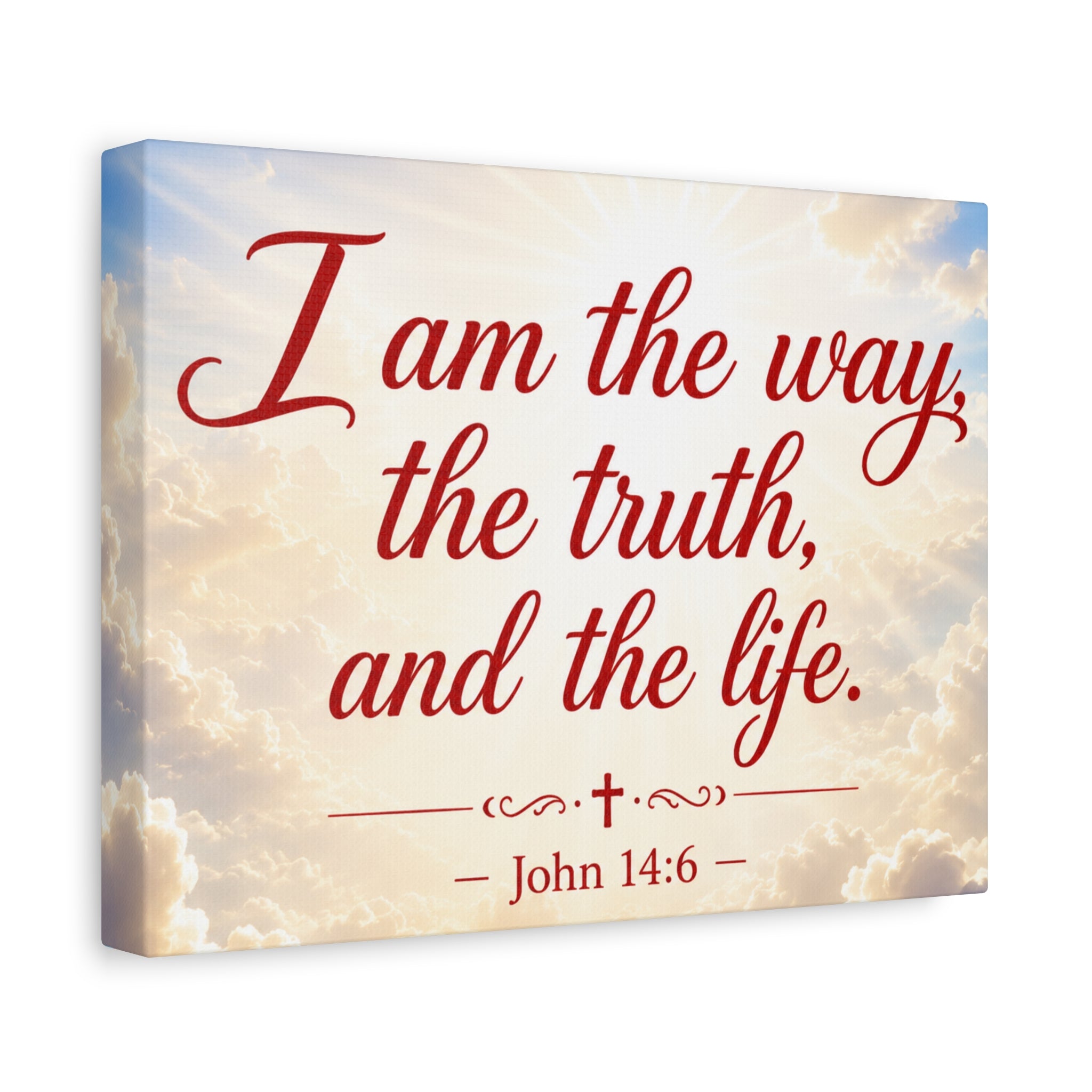 John 14:6 Canvas Wall Art – "I Am the Way, the Truth, and the Life" Christian Scripture Print