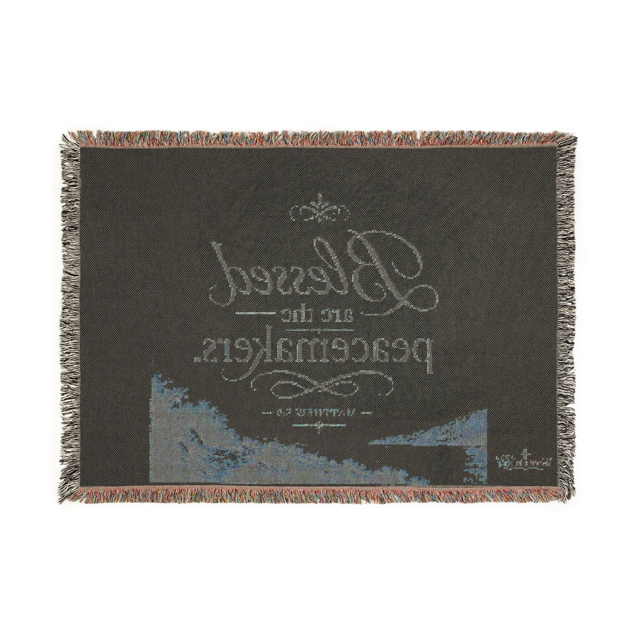 Woven Blanket — "Blessed are the Peacemakers" Inspirational Throw