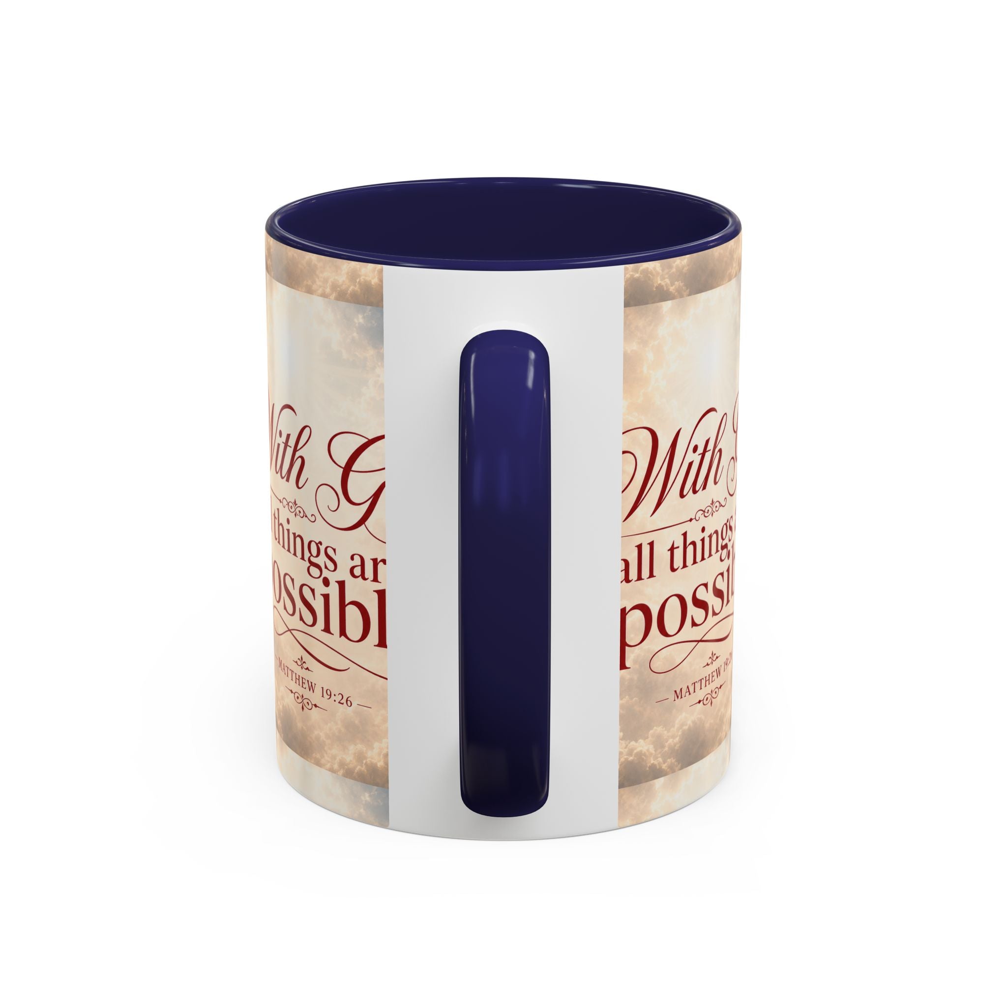 With God All Things Are Possible Accent Coffee Mug – Inspirational Christian Scripture 11/15oz