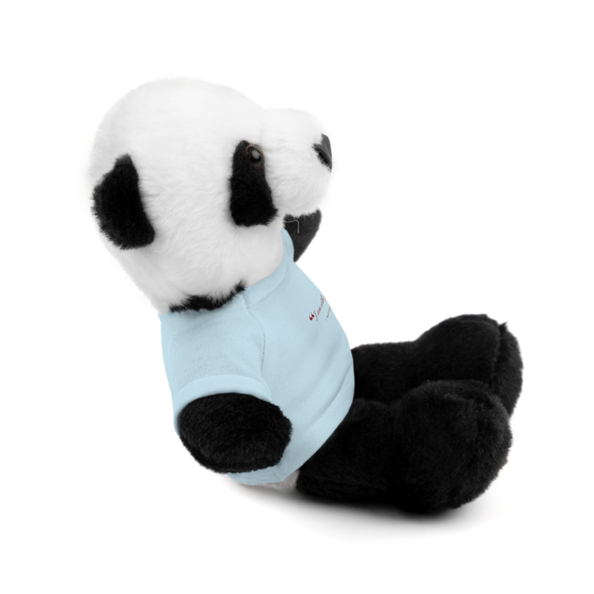 Plush Bear with “I am with you always.” — Matthew 28:20 Custom Tee – Soft Brown Teddy Gift