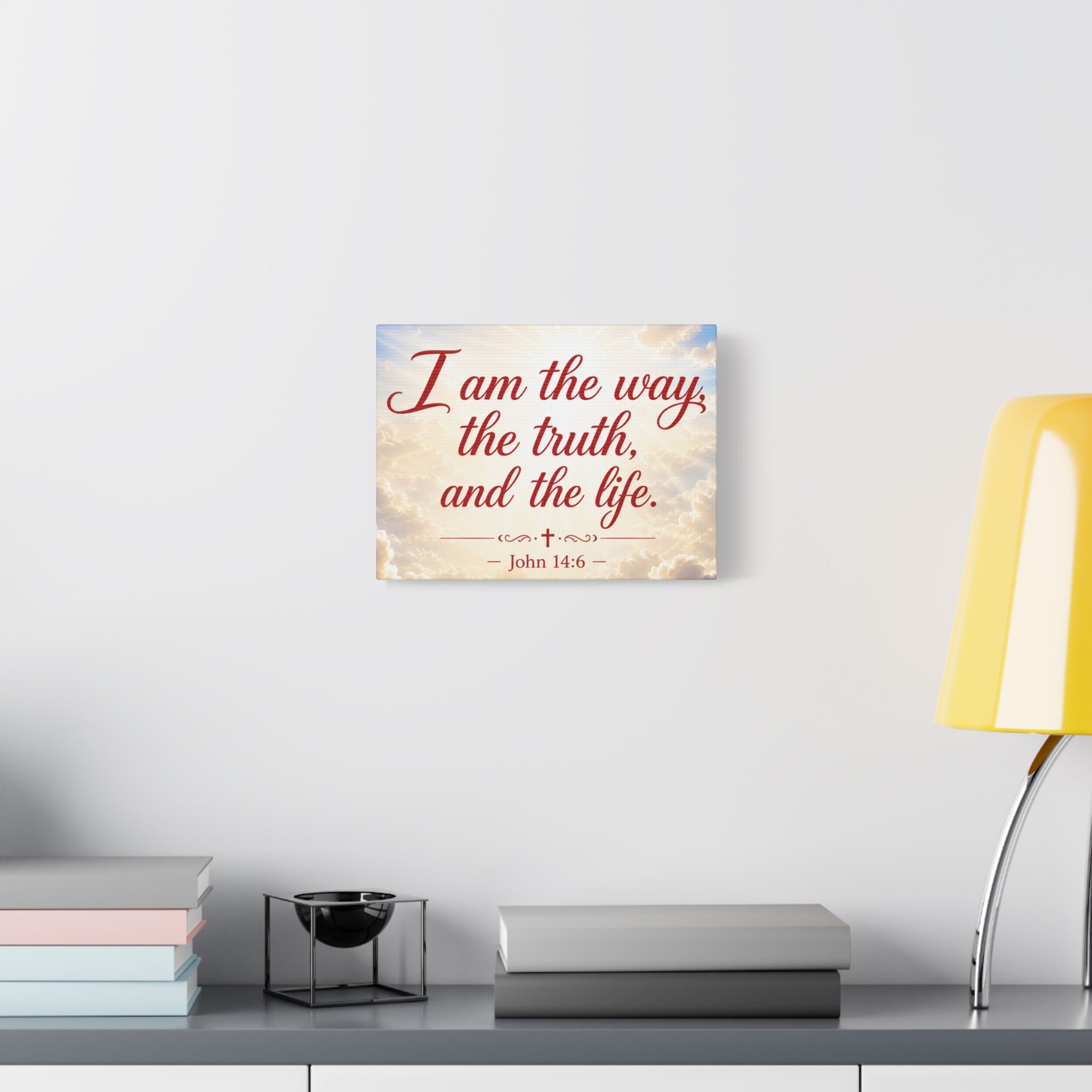 John 14:6 Canvas Wall Art – "I Am the Way, the Truth, and the Life" Christian Scripture Print