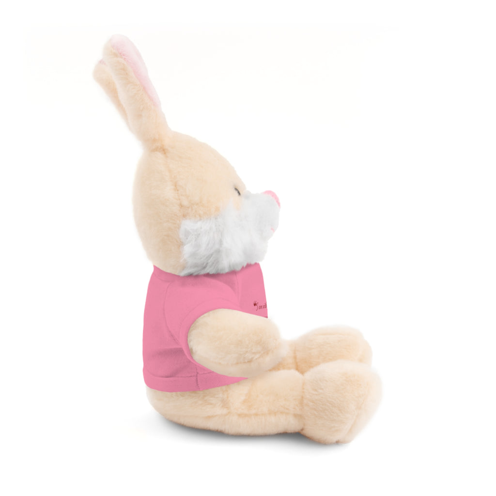 Plush Bear with “I am with you always.” — Matthew 28:20 Custom Tee – Soft Brown Teddy Gift