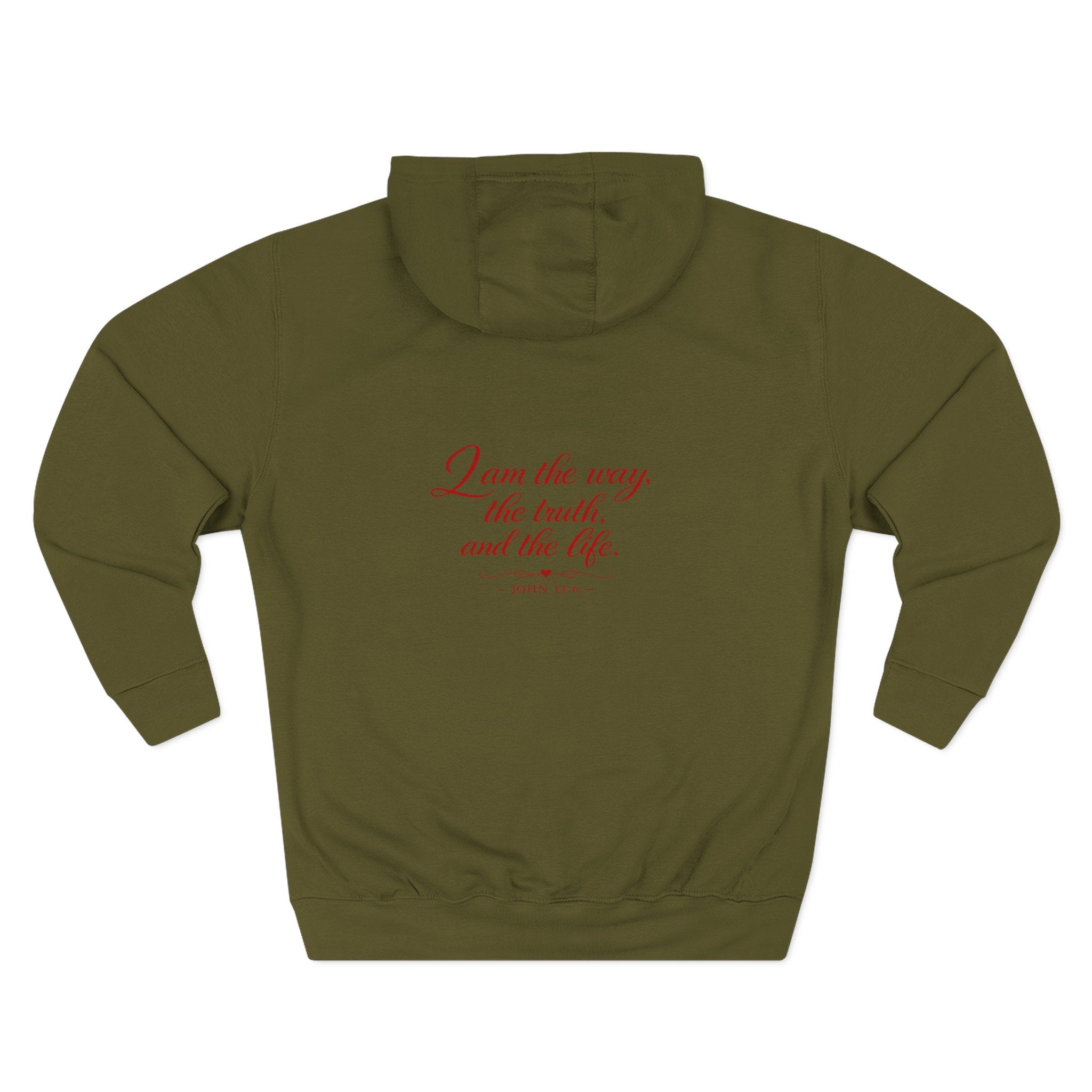 Faith Quote Hoodie — "I am the way, the truth, and the life" Fleece Pullover
