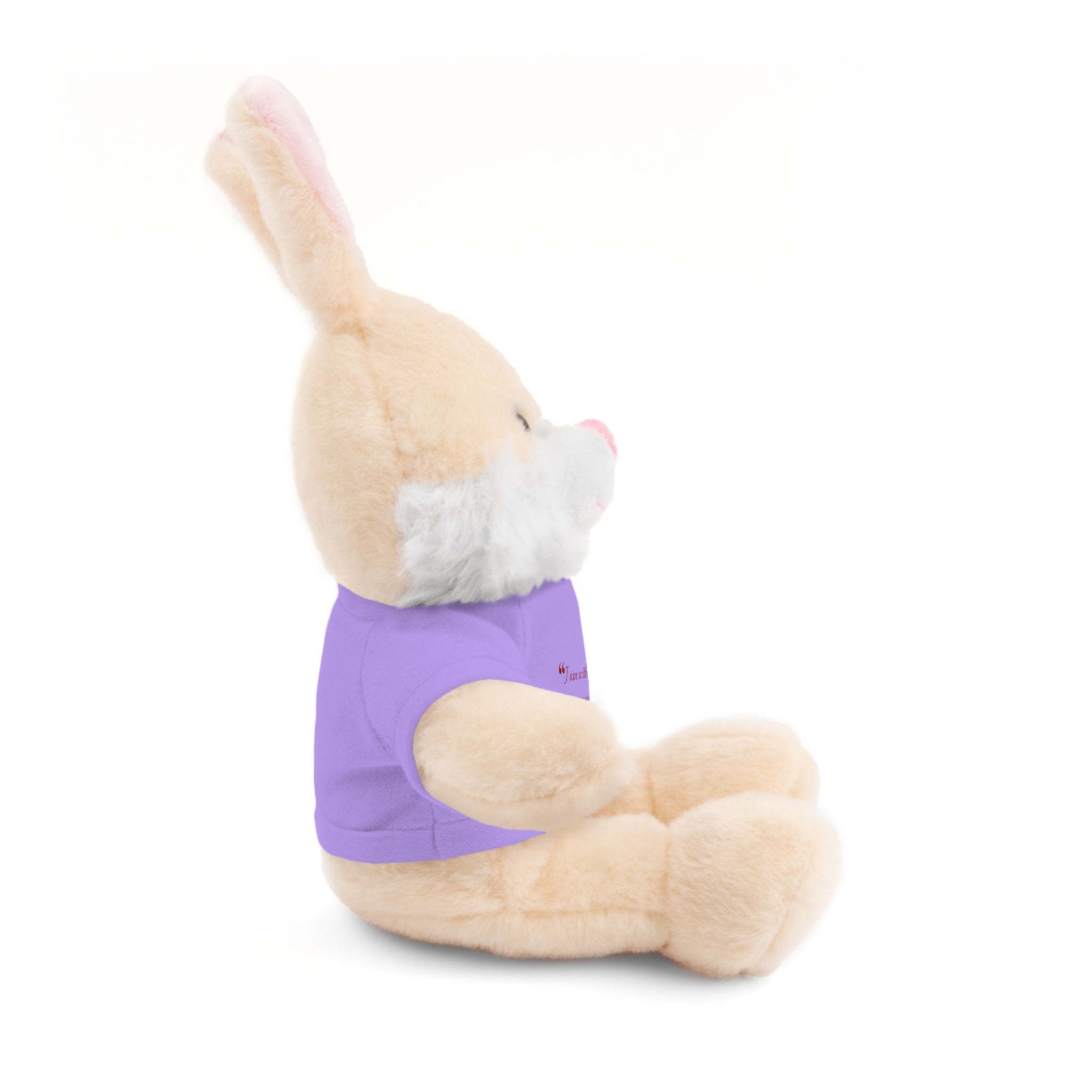 Plush Bear with “I am with you always.” — Matthew 28:20 Custom Tee – Soft Brown Teddy Gift
