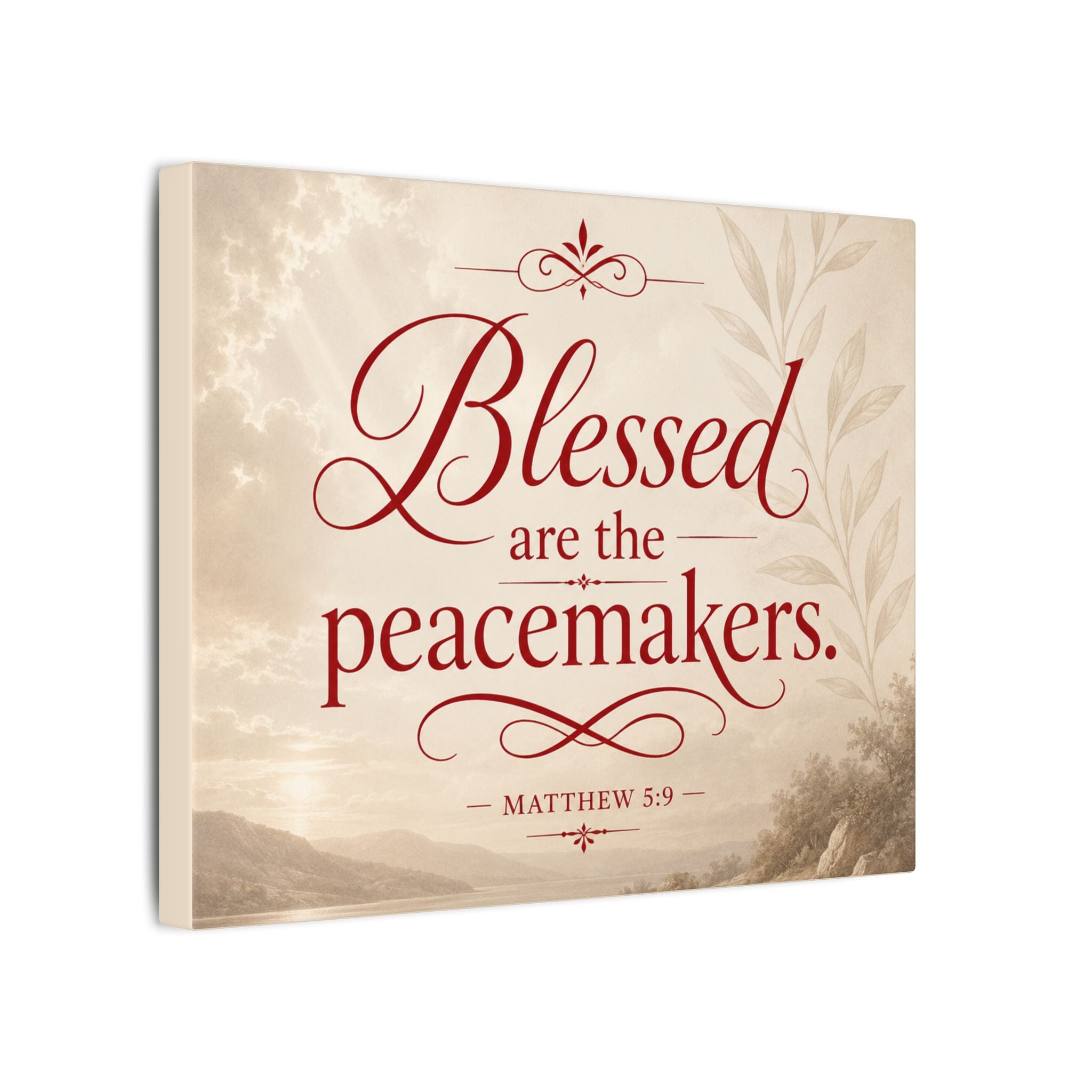Blessed Are the Peacemakers Matte Canvas Wall Art – Matthew 5:9 Religious Home Decor