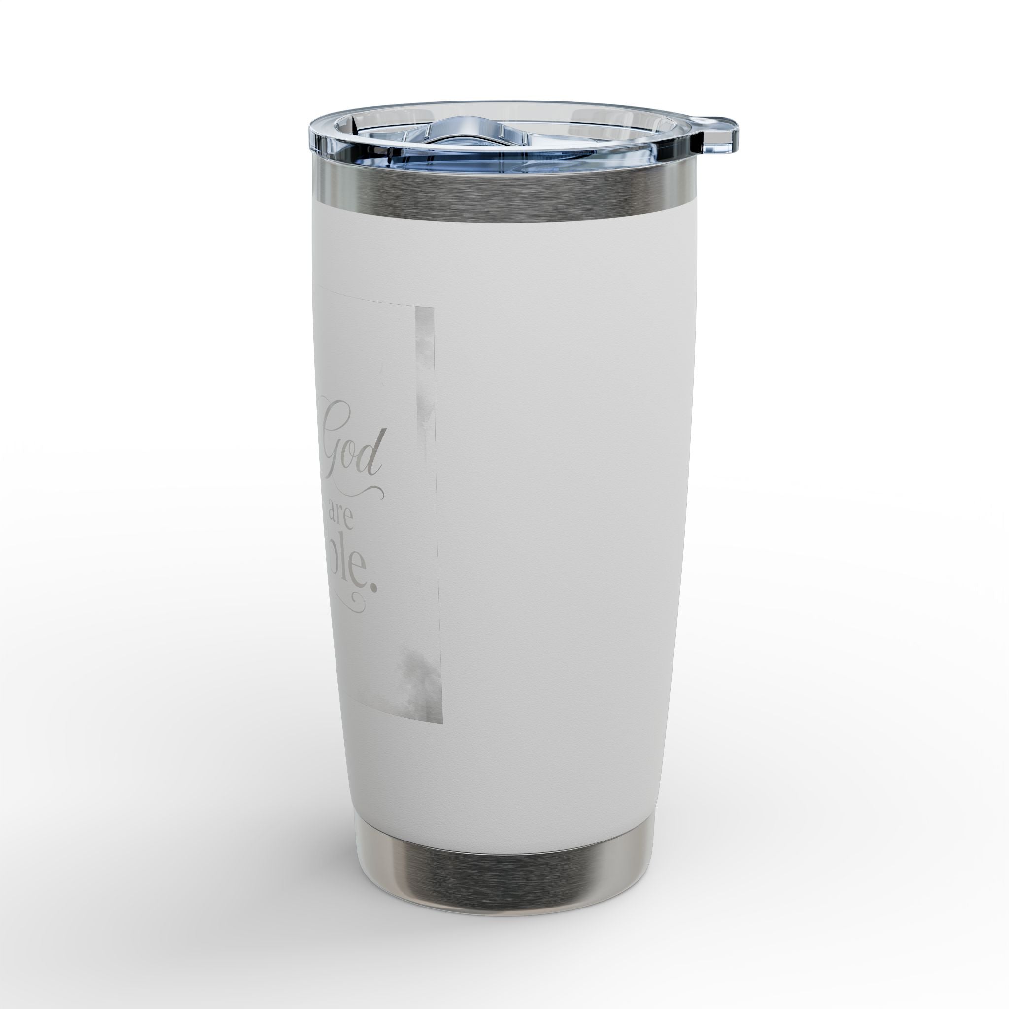 Engraved 20oz Tumbler – "With God all things are possible"