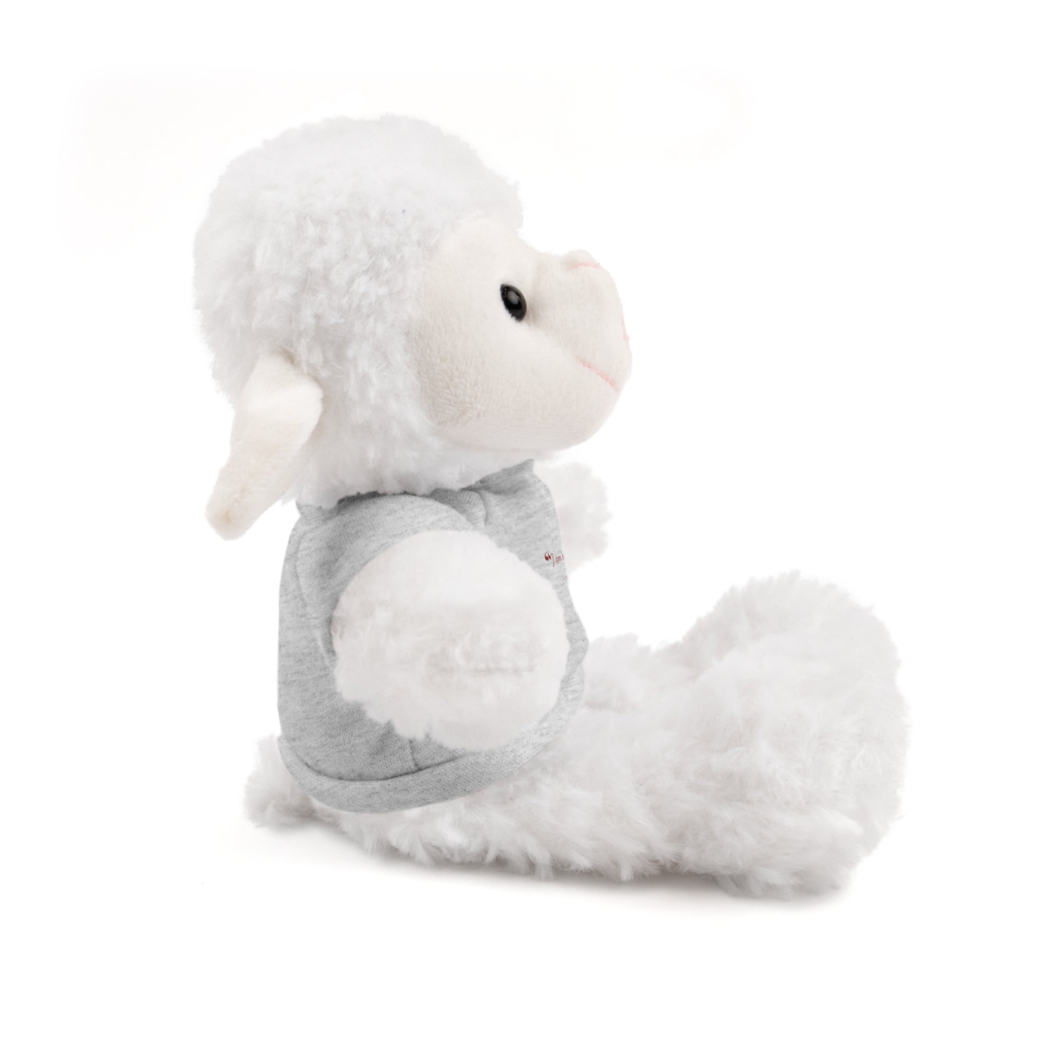 Plush Bear with “I am with you always.” — Matthew 28:20 Custom Tee – Soft Brown Teddy Gift