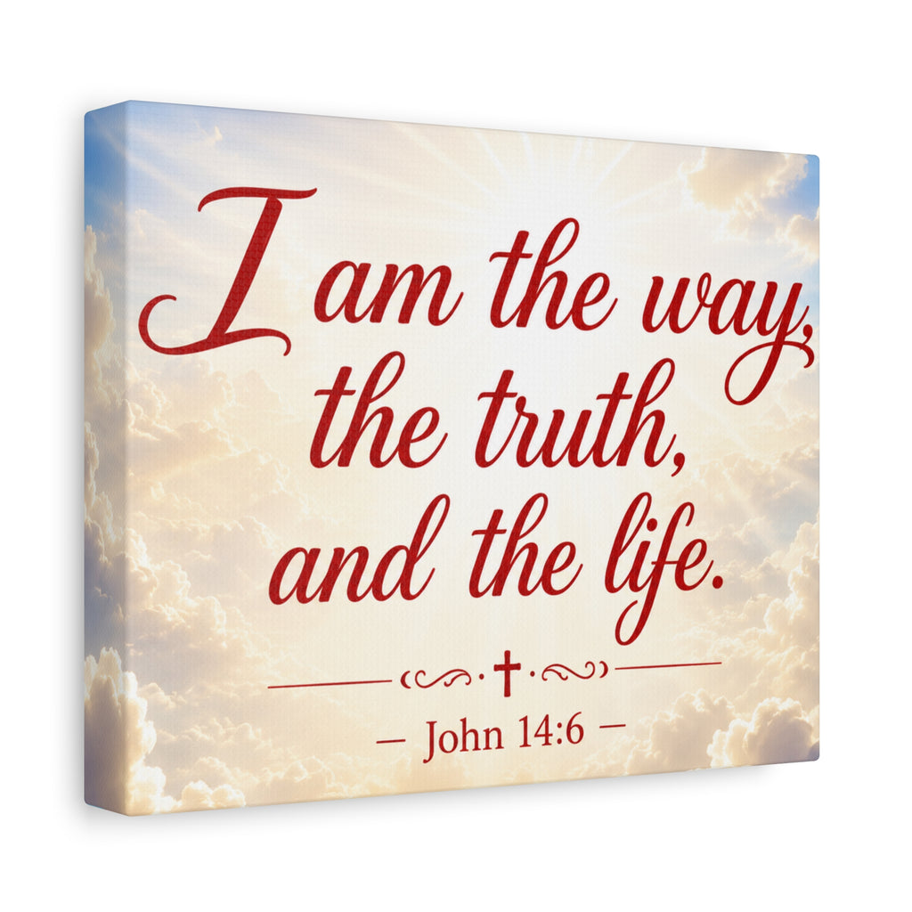 John 14:6 Canvas Wall Art – "I Am the Way, the Truth, and the Life" Christian Scripture Print