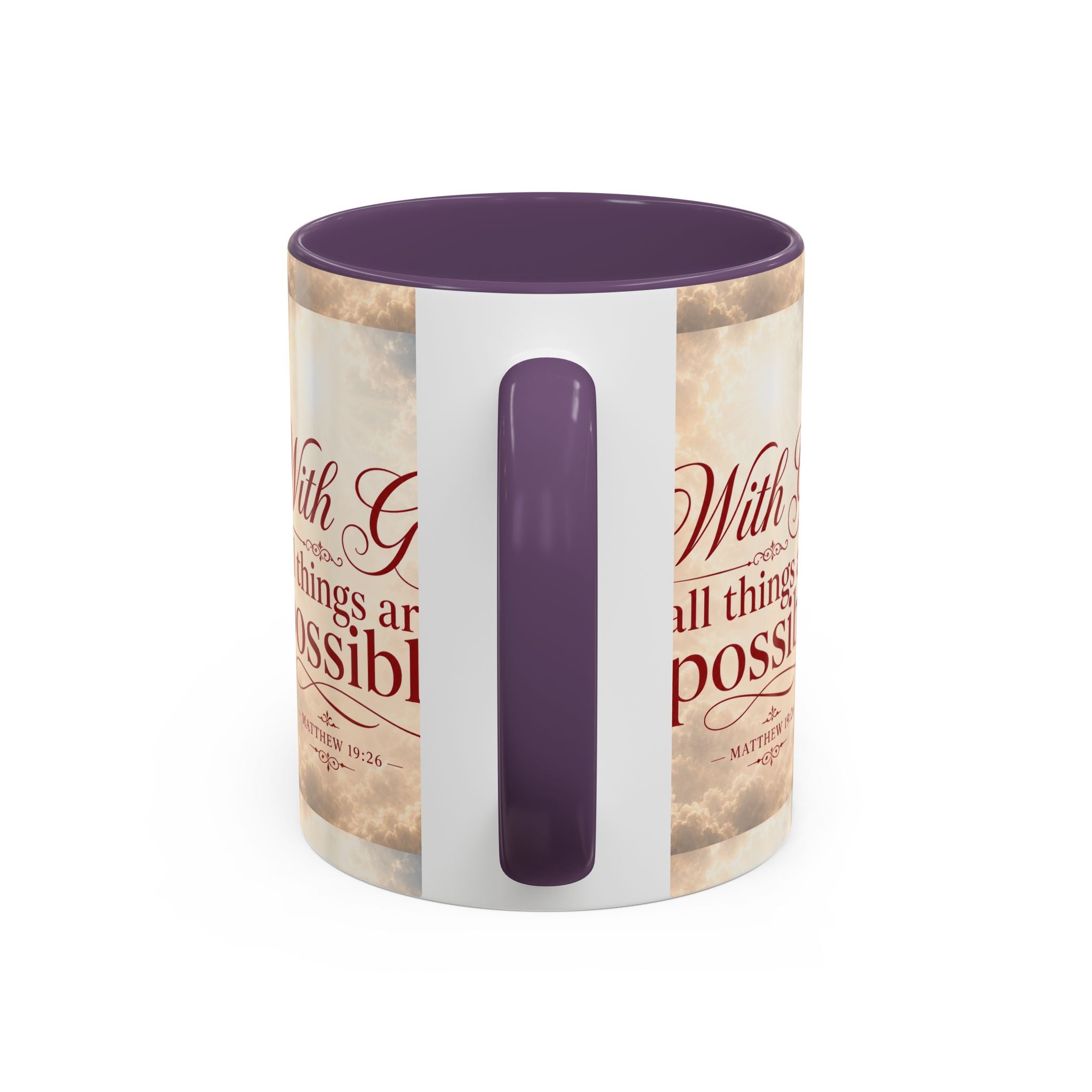 With God All Things Are Possible Accent Coffee Mug – Inspirational Christian Scripture 11/15oz