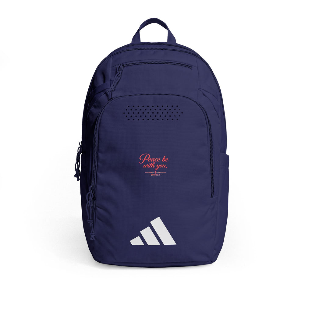Embroidered adidas Defender 5 Backpack — 'Peace be with you'