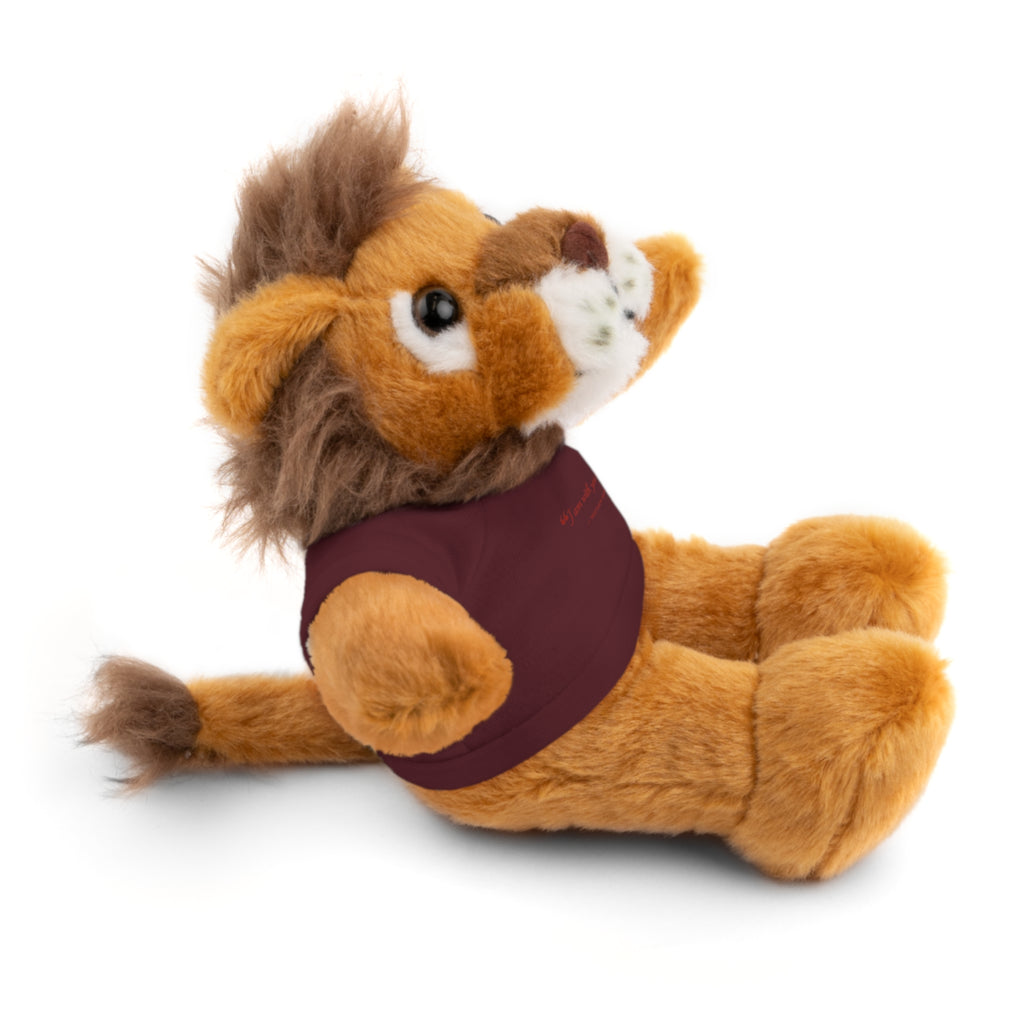 Plush Bear with “I am with you always.” — Matthew 28:20 Custom Tee – Soft Brown Teddy Gift