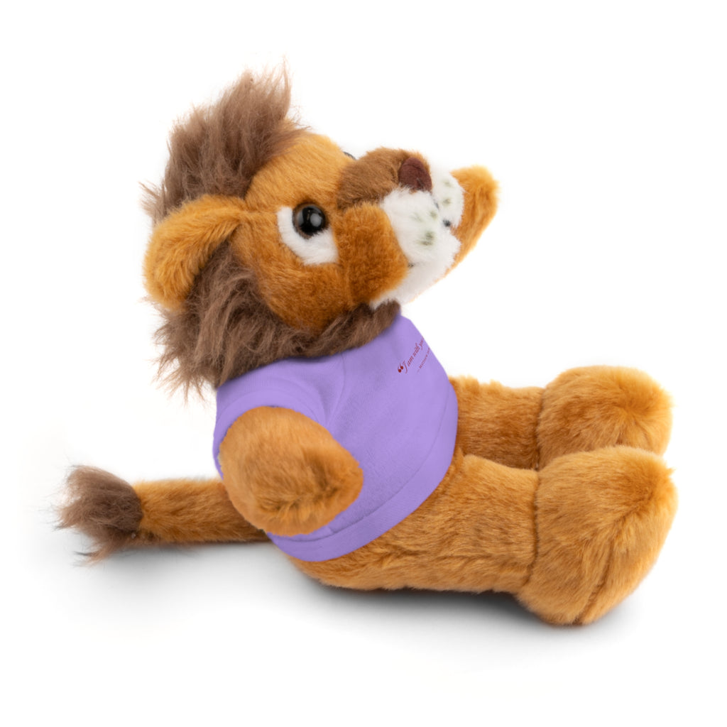 Plush Bear with “I am with you always.” — Matthew 28:20 Custom Tee – Soft Brown Teddy Gift