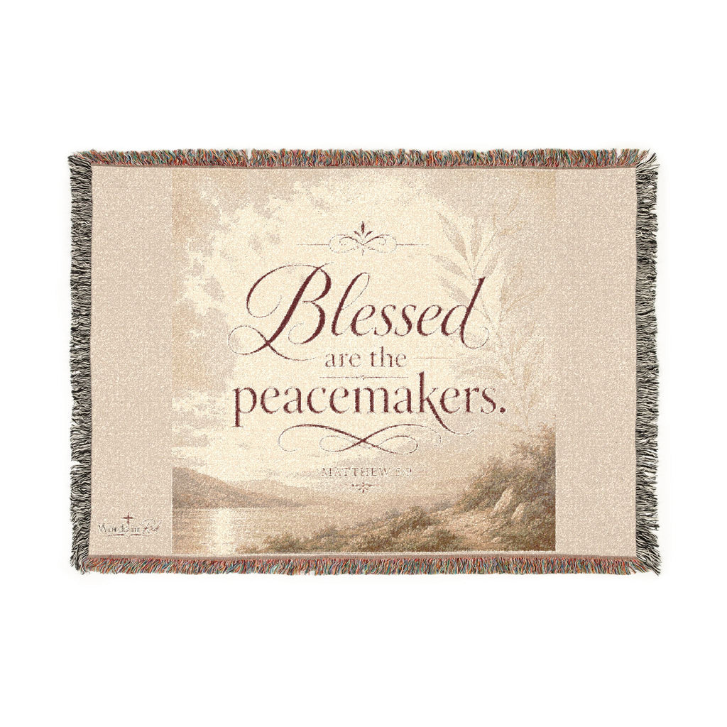 Woven Blanket — "Blessed are the Peacemakers" Inspirational Throw