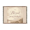 Woven Blanket — "Blessed are the Peacemakers" Inspirational Throw