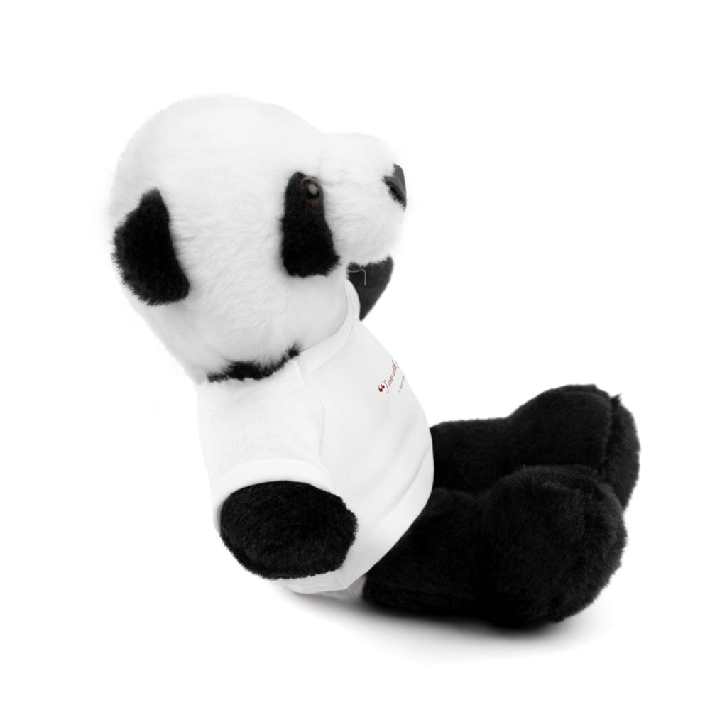 Plush Bear with “I am with you always.” — Matthew 28:20 Custom Tee – Soft Brown Teddy Gift