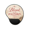 Blessed Are the Peacemakers Mouse Pad with Wrist Rest — Matthew 5:9 Christian Desk Accessory