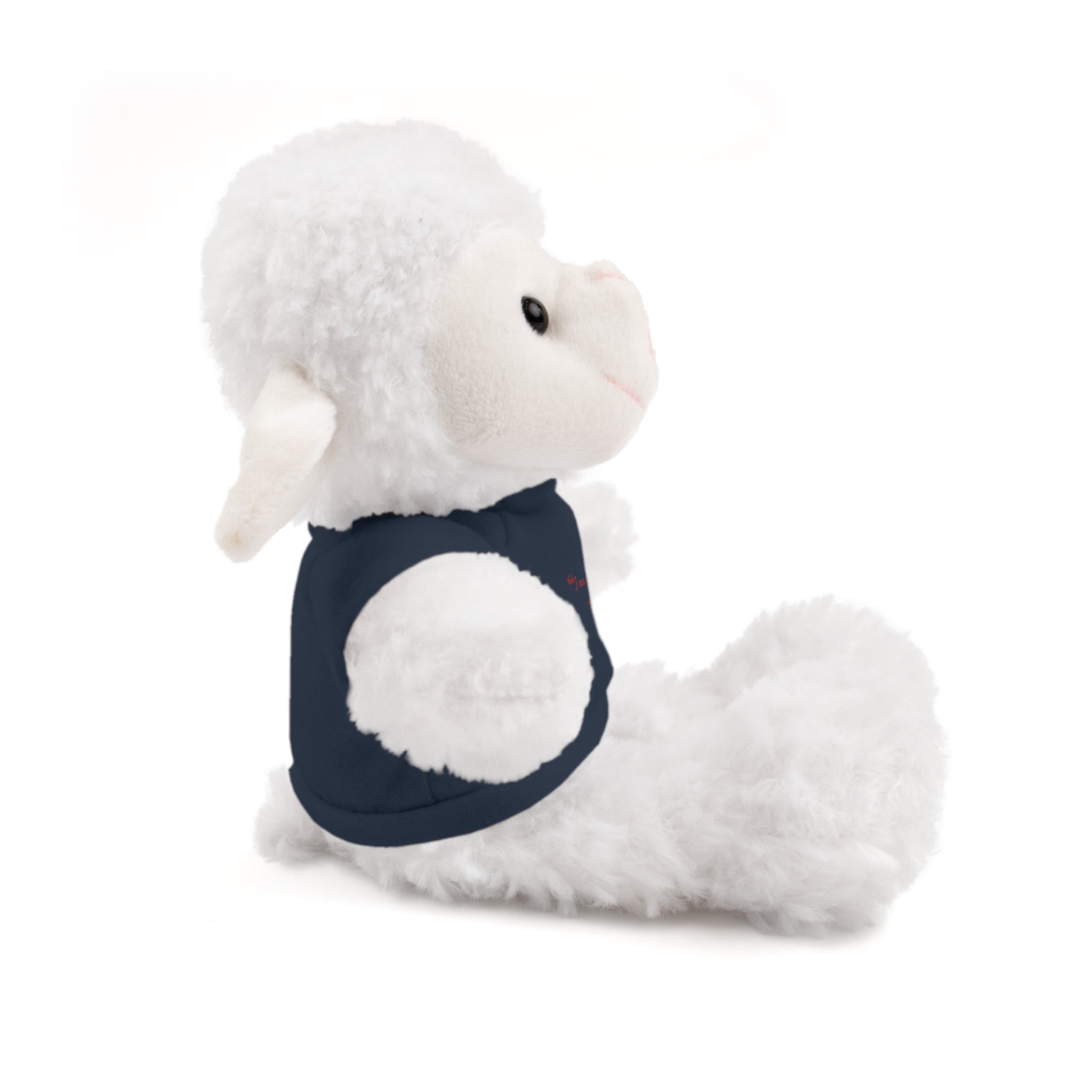 Plush Bear with “I am with you always.” — Matthew 28:20 Custom Tee – Soft Brown Teddy Gift